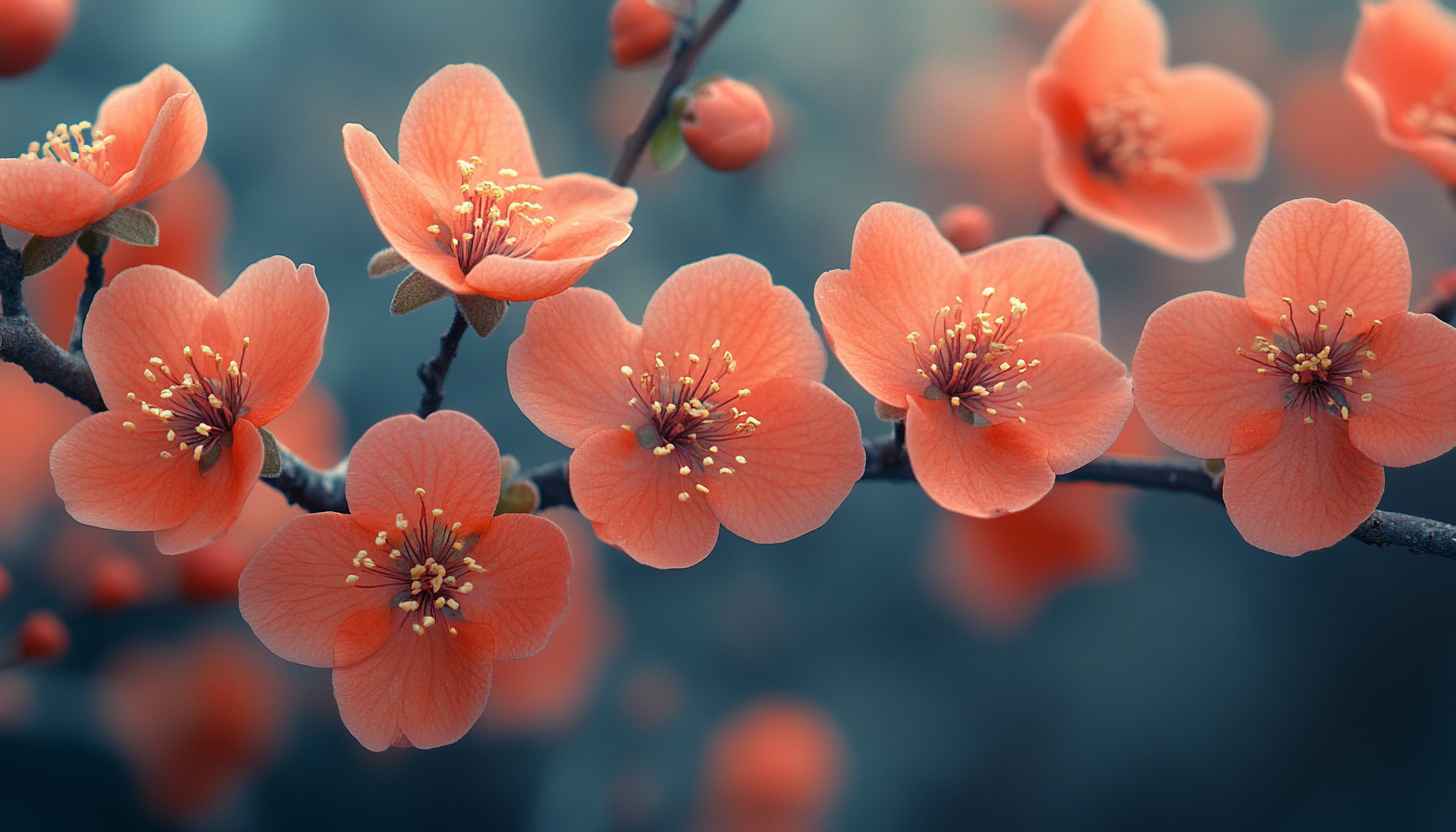 Peach Blossom Wallpaper: Spring Flowers, Floral Background, 4K Resolution