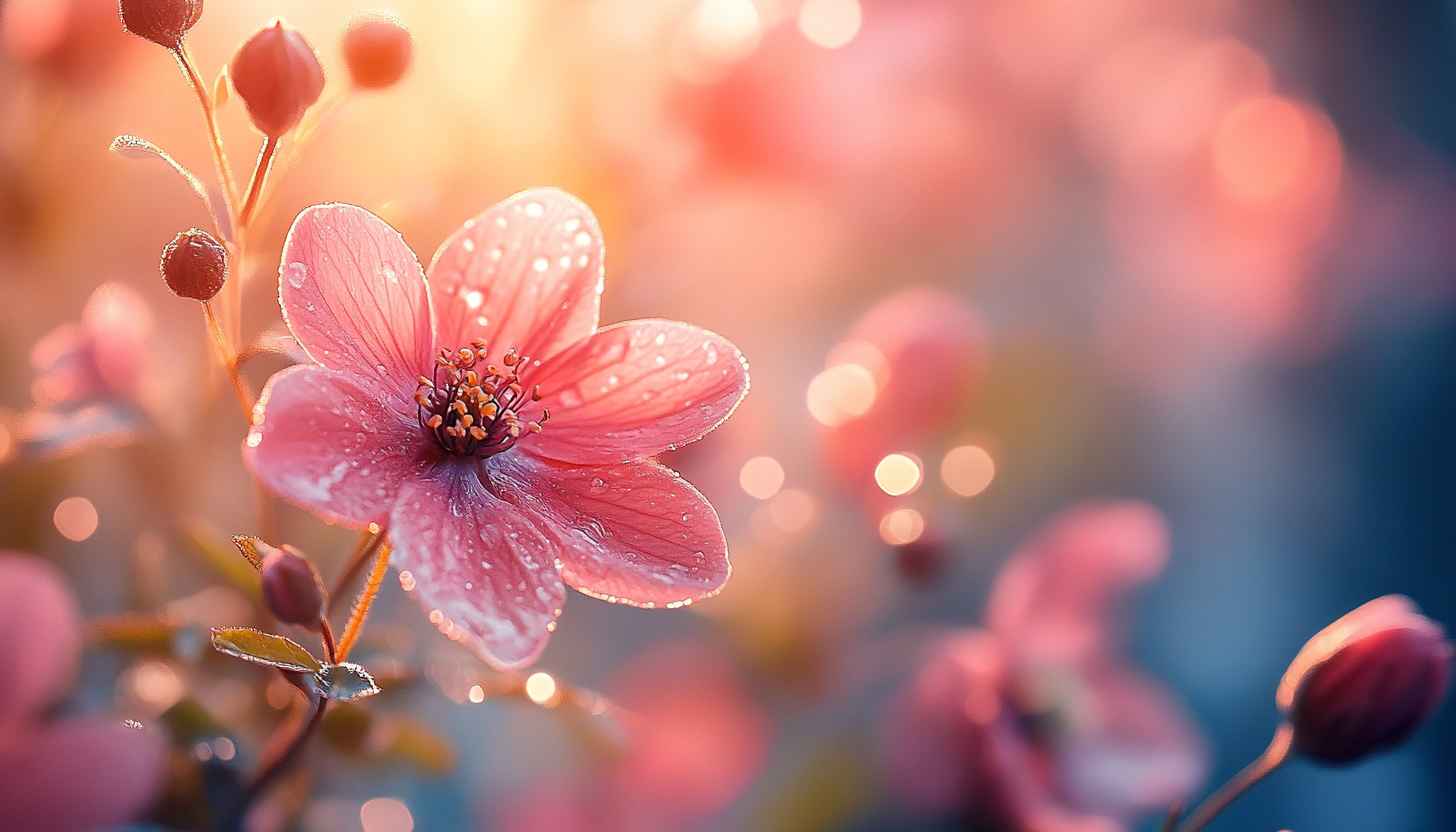 Pink Flower Wallpaper, Floral Background, Blossom Desktop Wallpaper, Spring