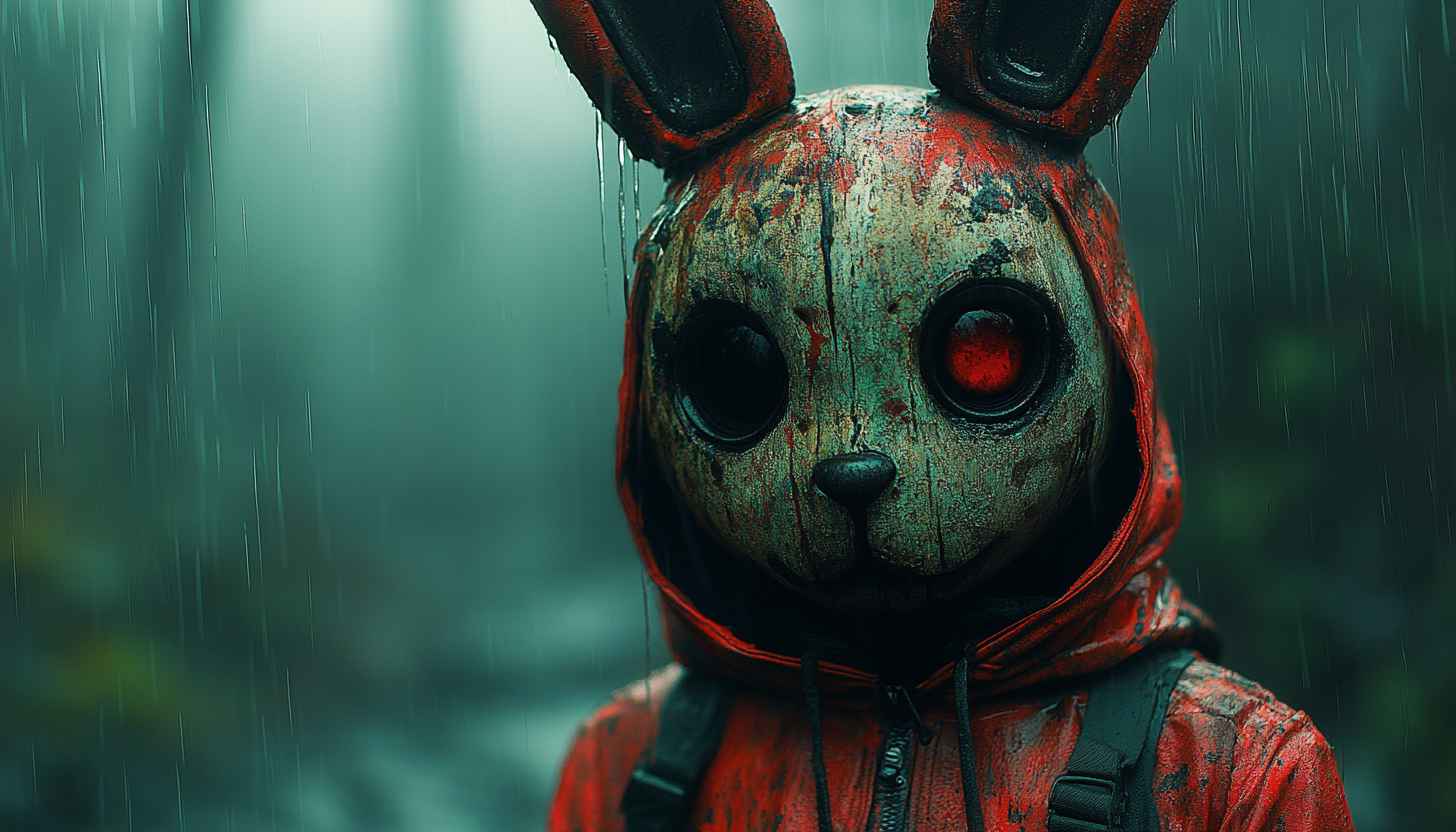 Creepy Rabbit Halloween Wallpaper, Horror, Scary, 4K Backgrounds