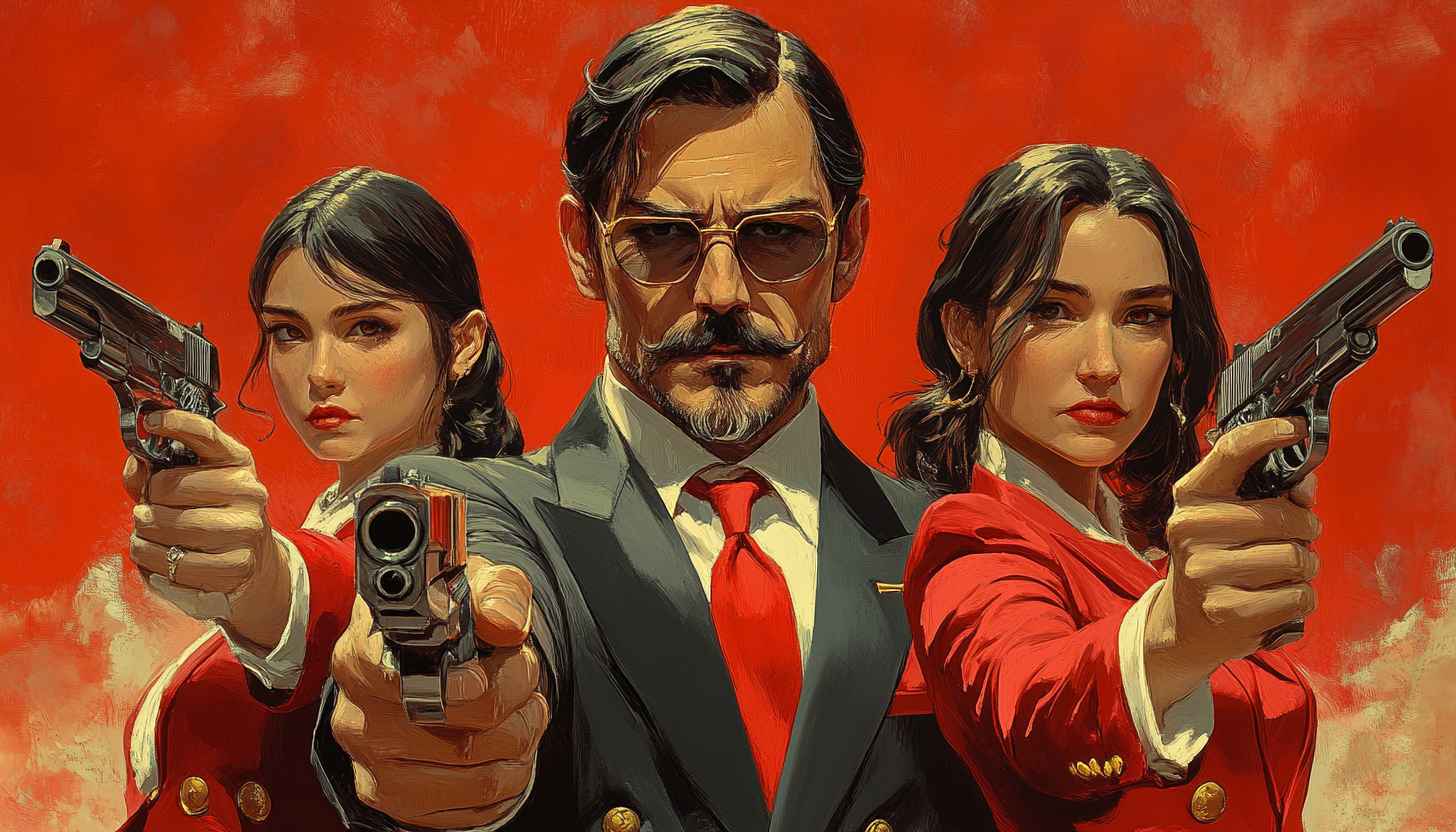 Mafia Wallpaper: Gangster Boss and Sharp Shooter Girl Art