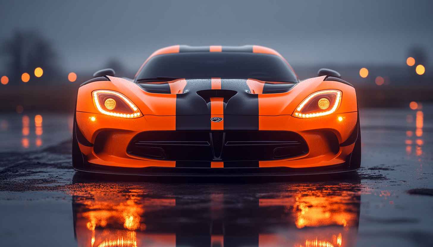 Orange Car Wallpaper: Dodge Viper, Performance Car, 4K Wallpaper
