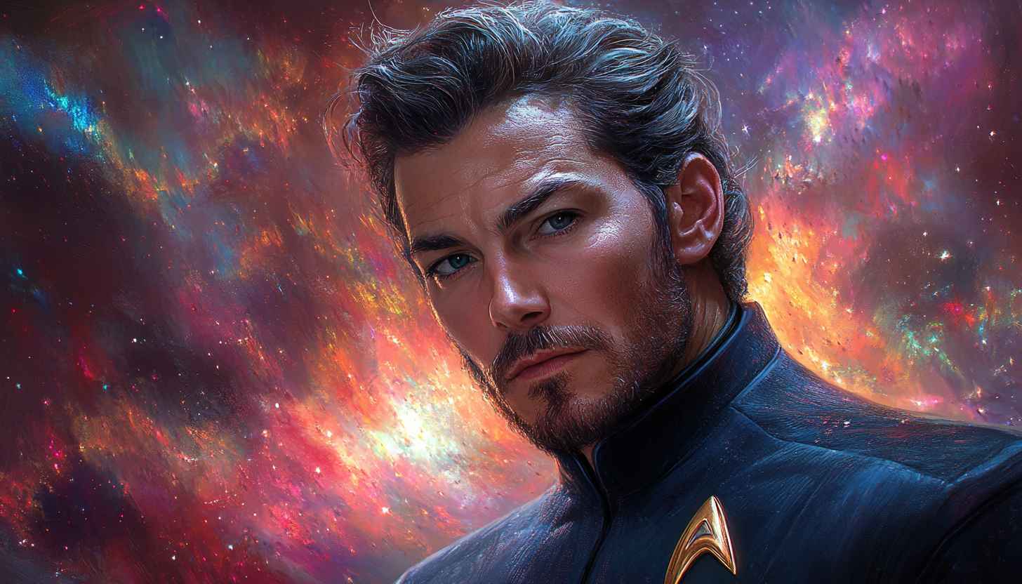 Star Trek Wallpaper: Captain Kirk, Chris Pine, Space Background