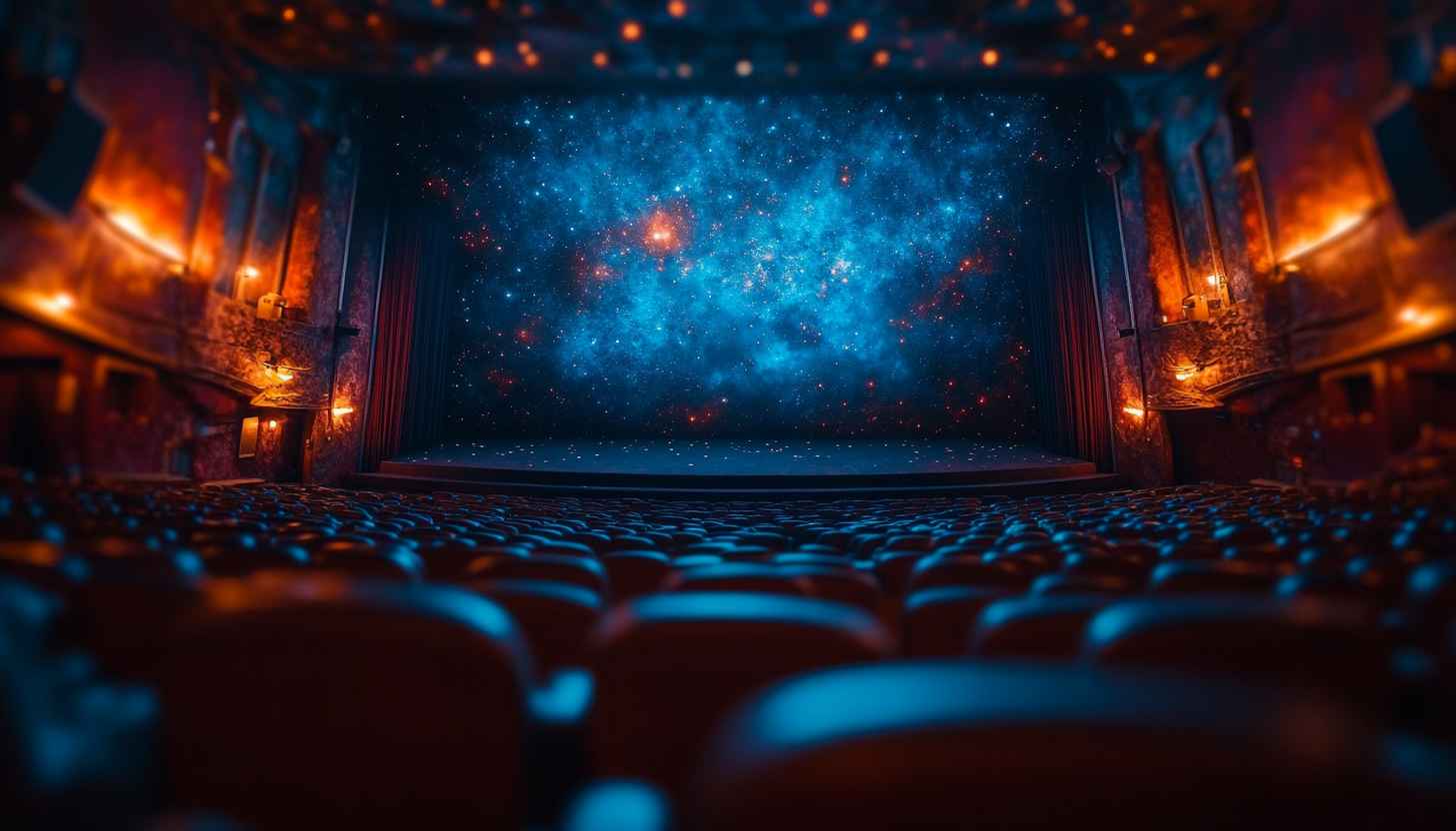 Theater Wallpaper, Stage Wallpaper, Auditorium Wallpaper, Galaxy Stage Wallpaper