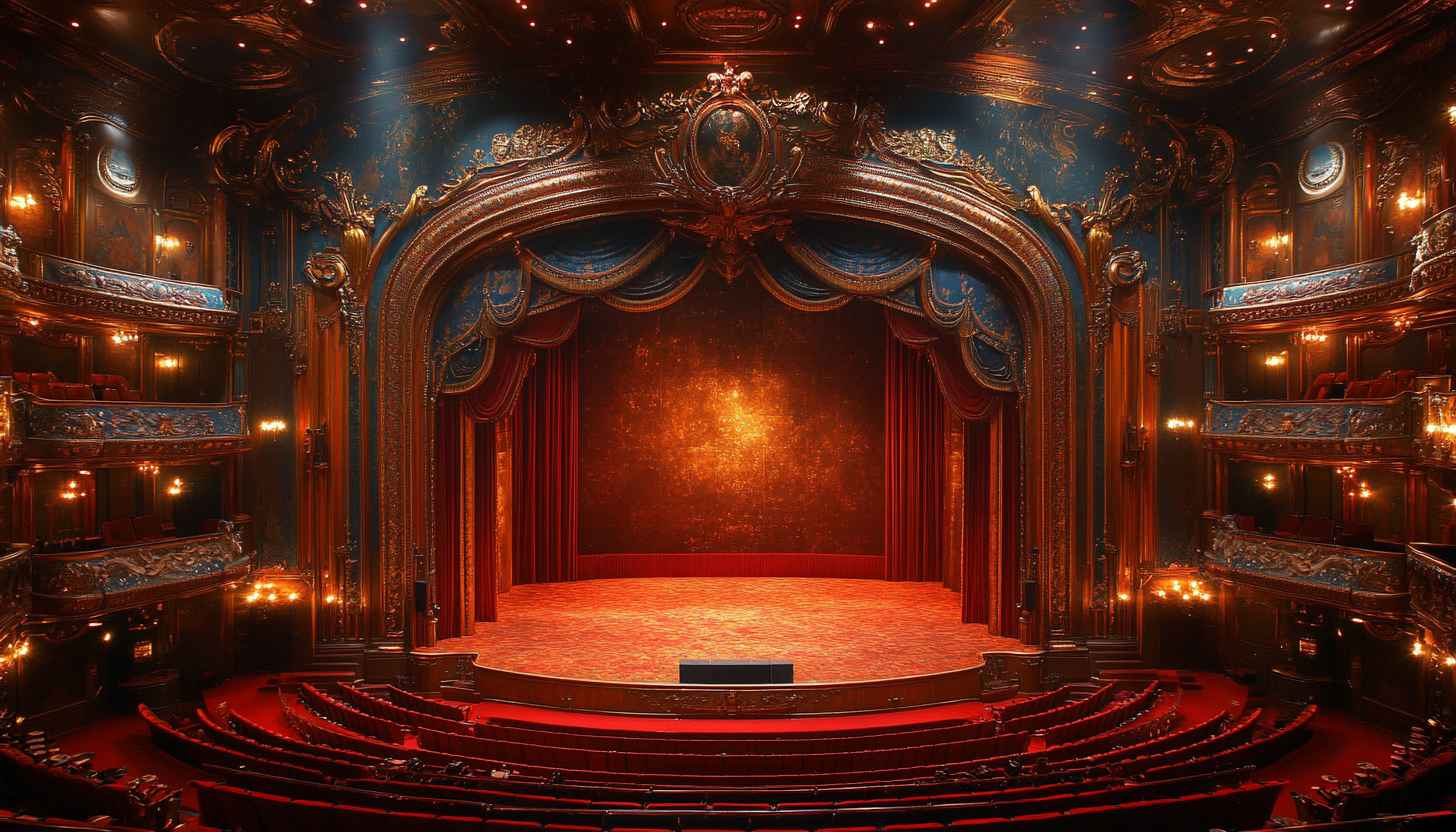 Grand Theater Stage Wallpaper, Auditorium Backdrop 4K Wallpaper