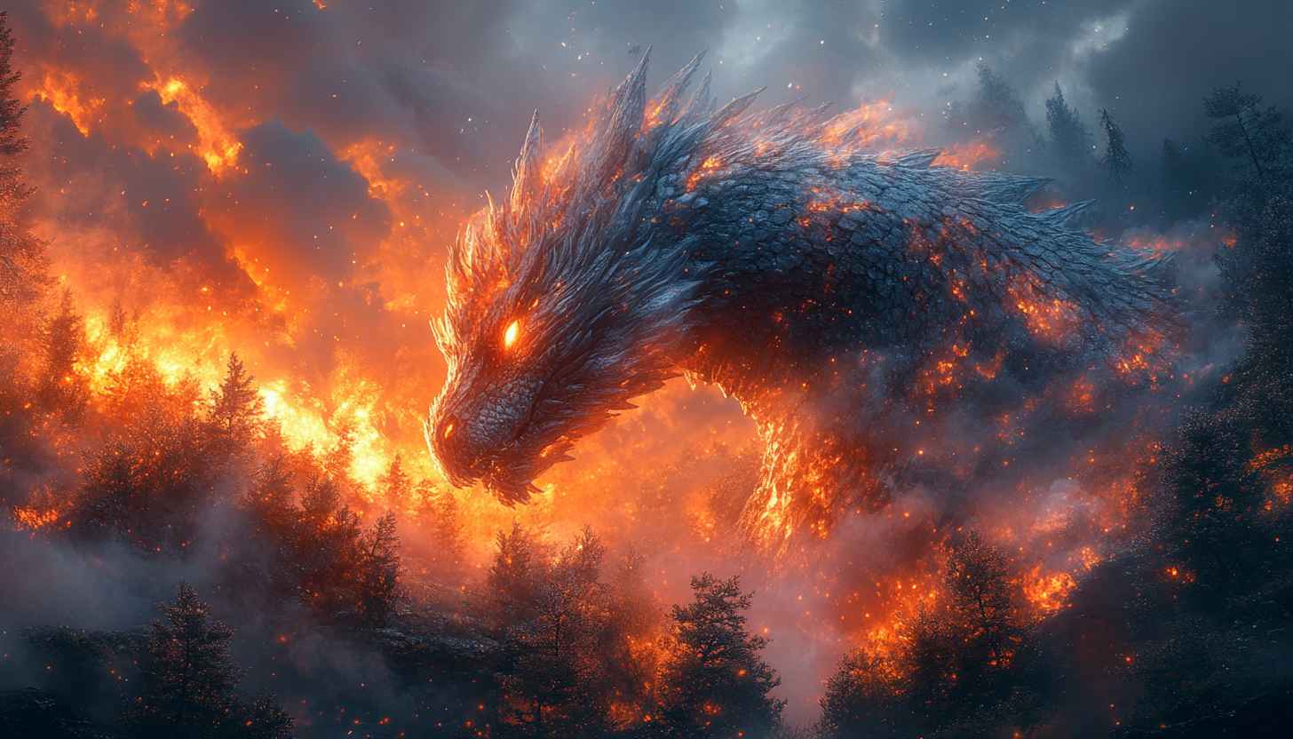 Epic Dragon Wallpaper: Fiery Fantasy Art for Desktop and Mobile