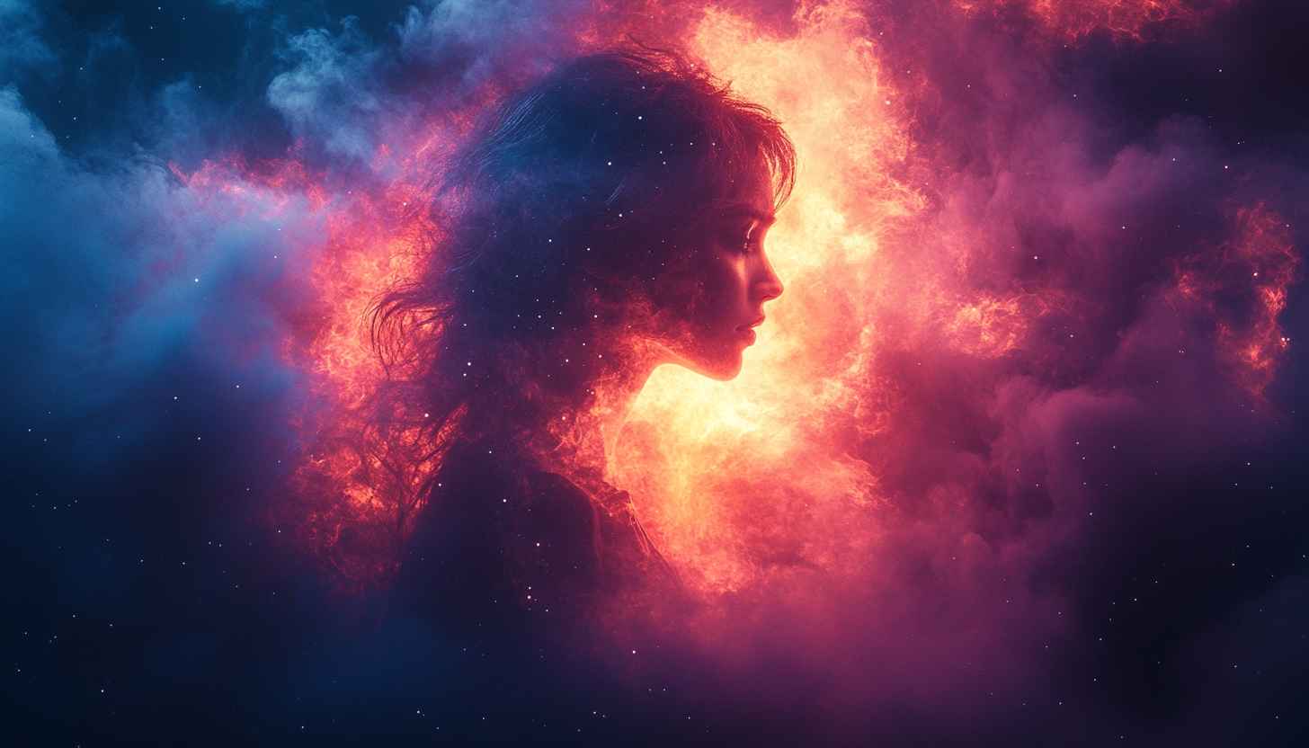 Nebula Woman Wallpaper, Galaxy Space Scenery, Cosmic Art 4k