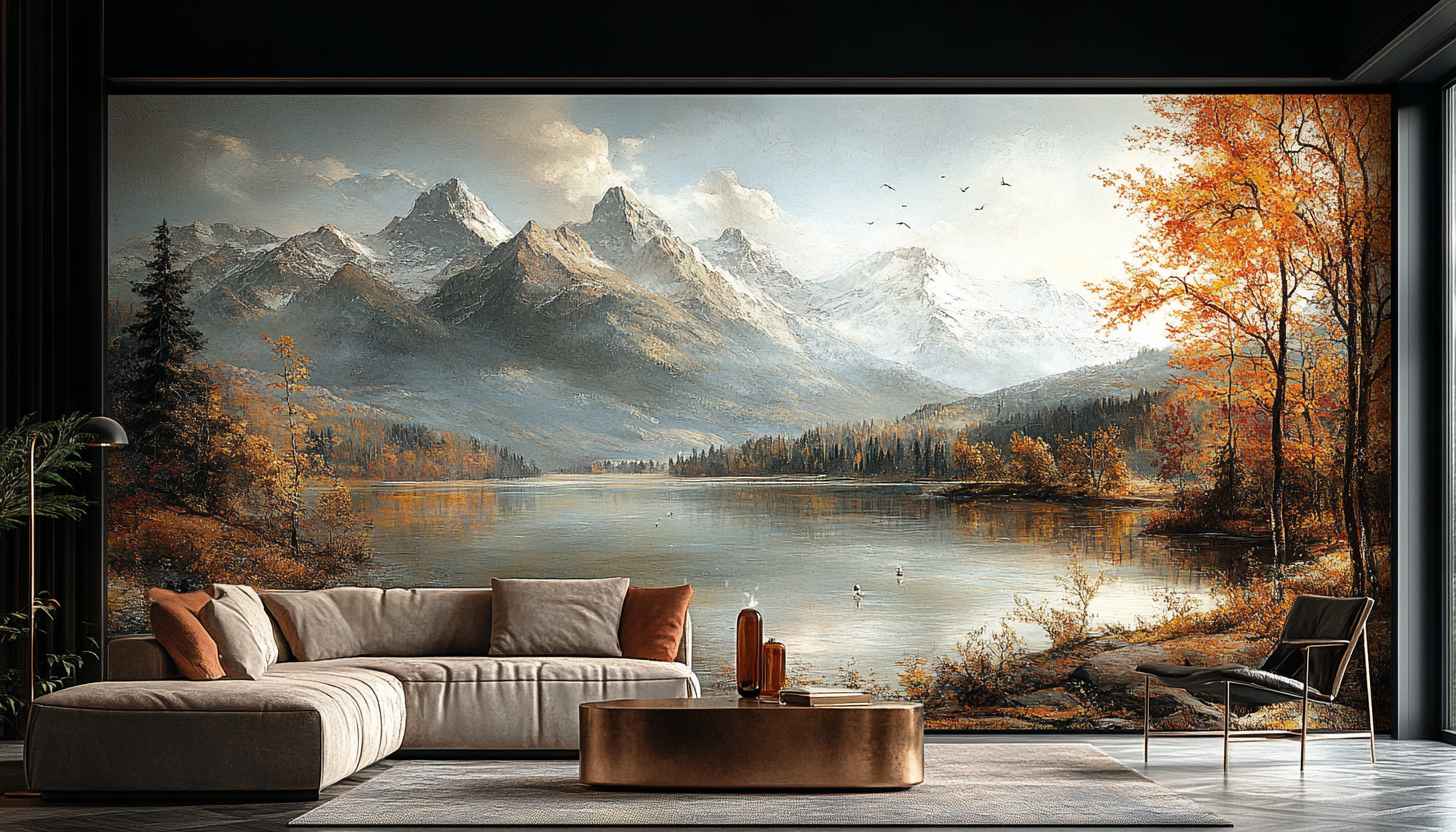 Autumn Mountain Lake Scenery Wallpaper for Desktop, Laptop, Mobile