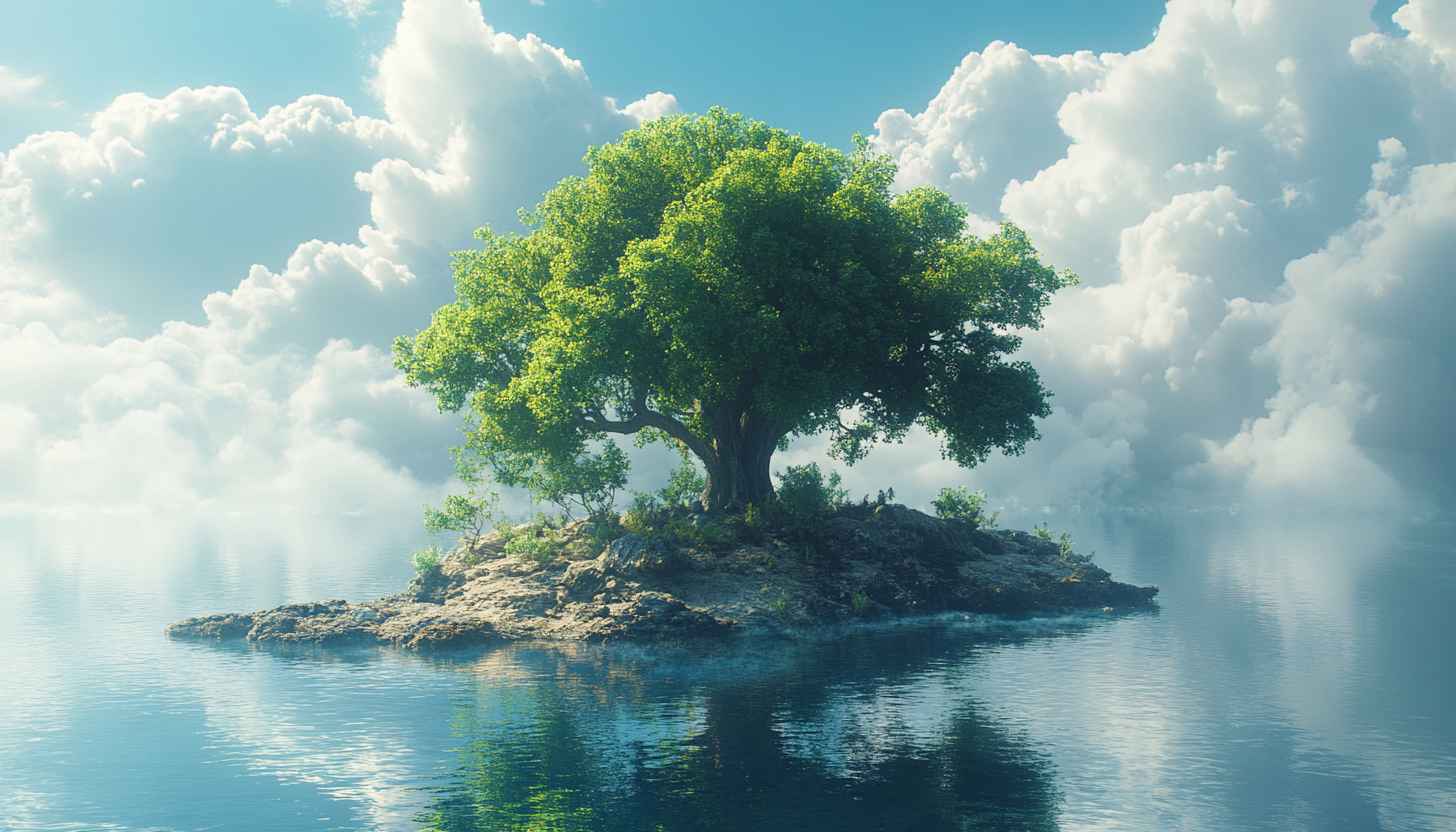 Island Tree Wallpaper: Scenic Nature Wallpaper for Desktop Backgrounds