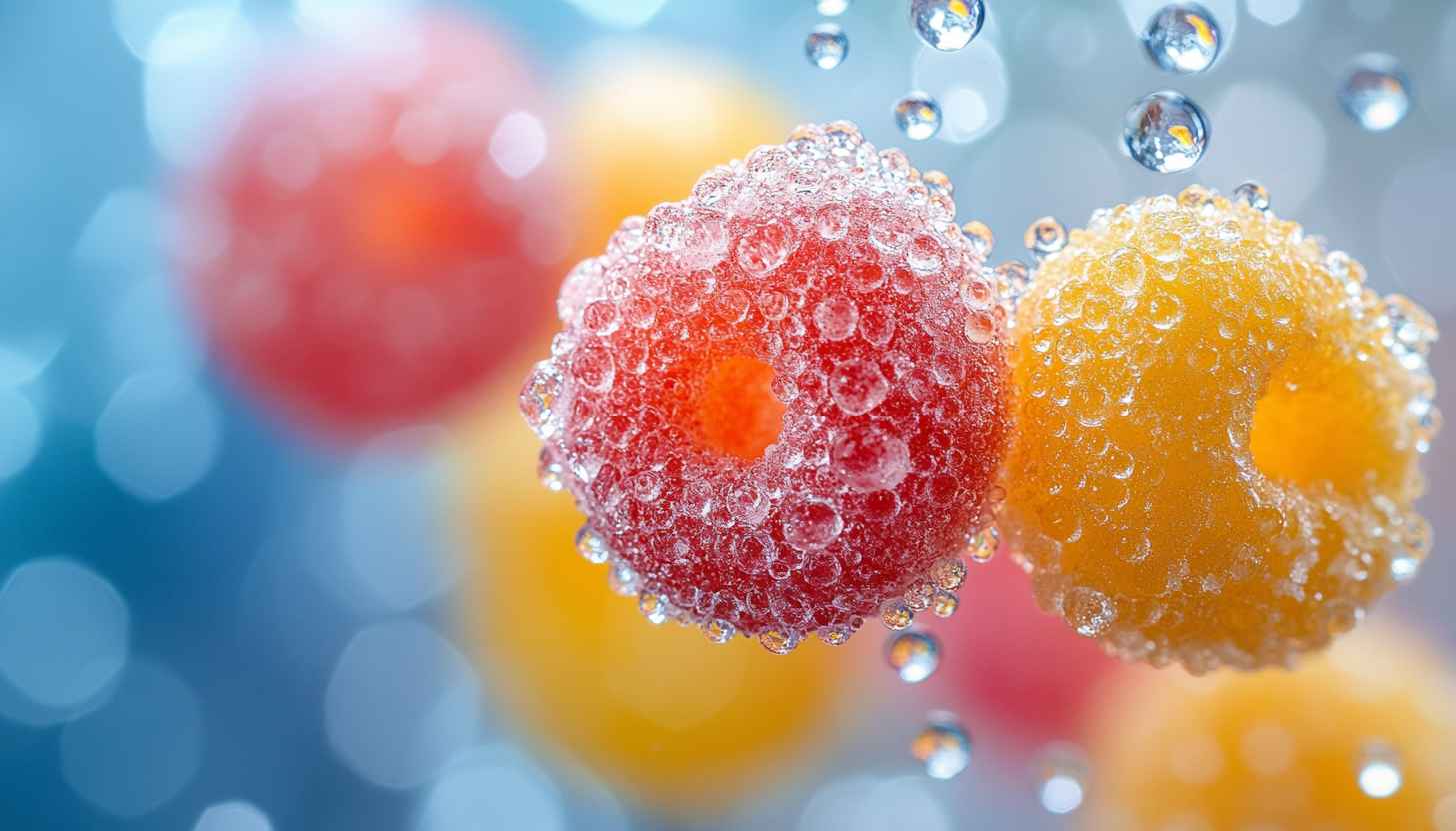Candy wallpaper: colorful drops, fruit gum, sweets wallpaper, 4k