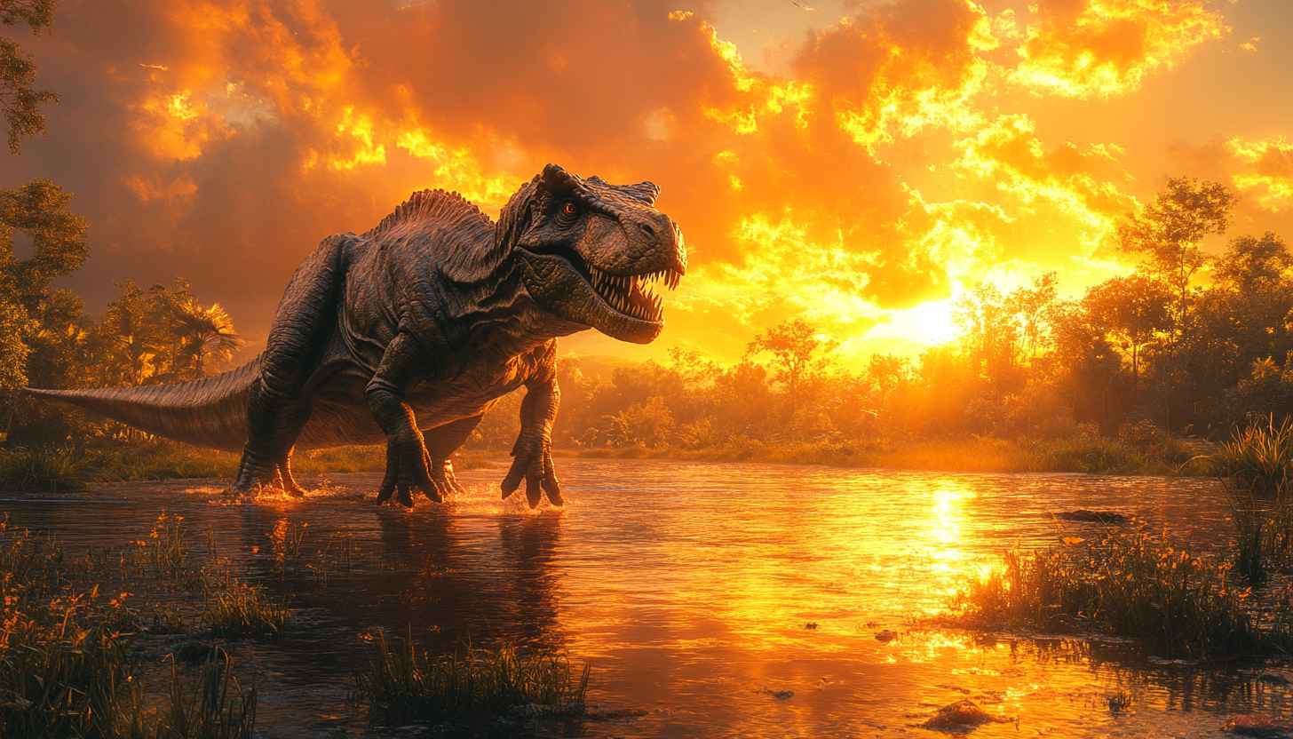 T-Rex Dinosaur Wallpaper, Jurassic World, Sunset Aesthetic Wallpaper