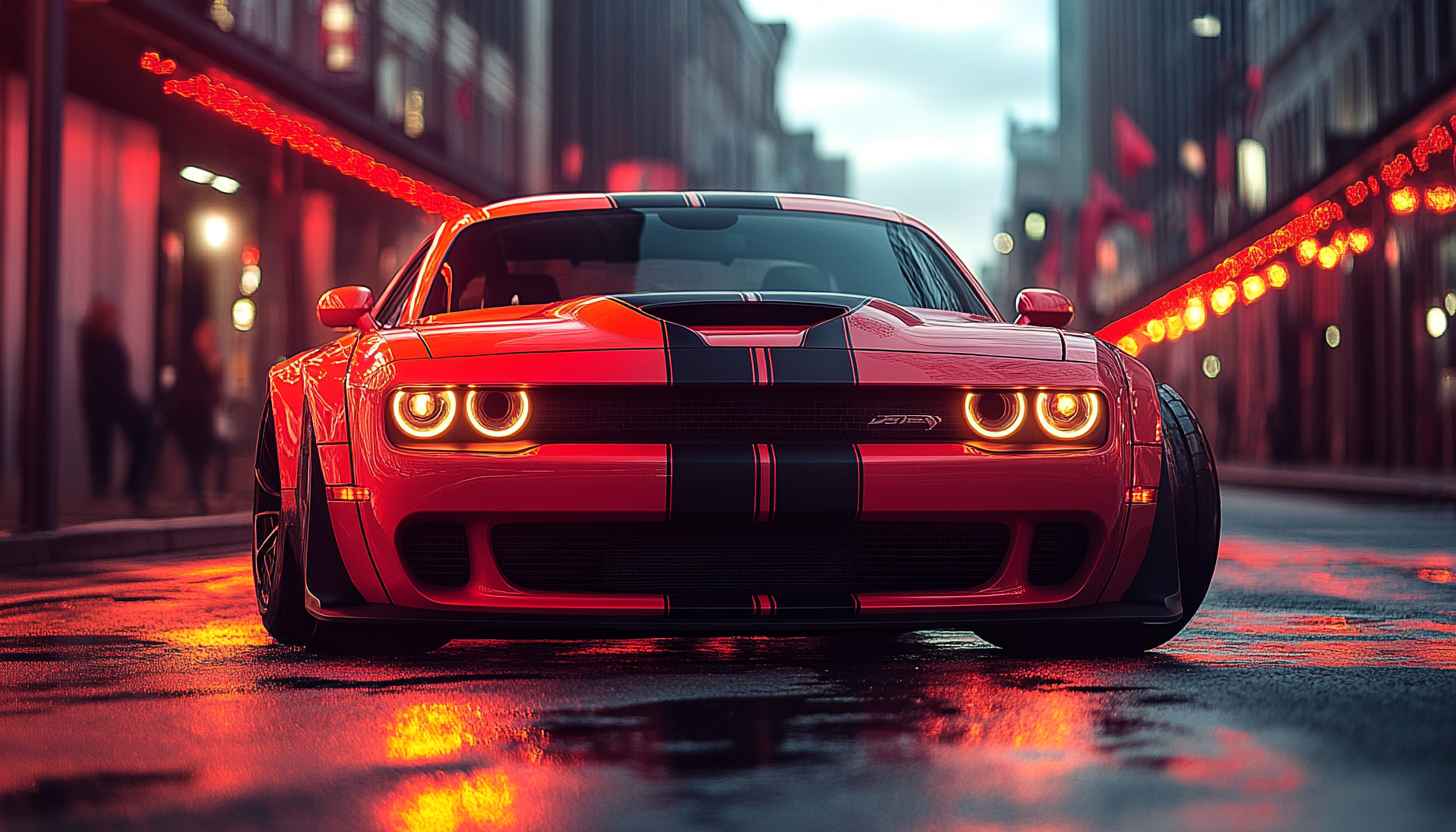 Red Dodge Challenger Car Wallpaper, Auto, Vehicle, Automotive Wallpaper