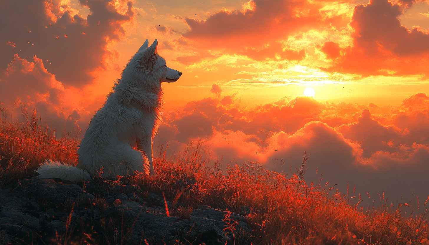 Dog Sky Sunset Wallpaper, Animal Wallpaper, Aesthetic Wallpaper