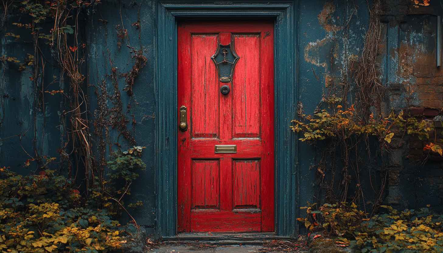 Red Door Wallpaper, Vintage Doorway, Old Door, HD Wallpaper