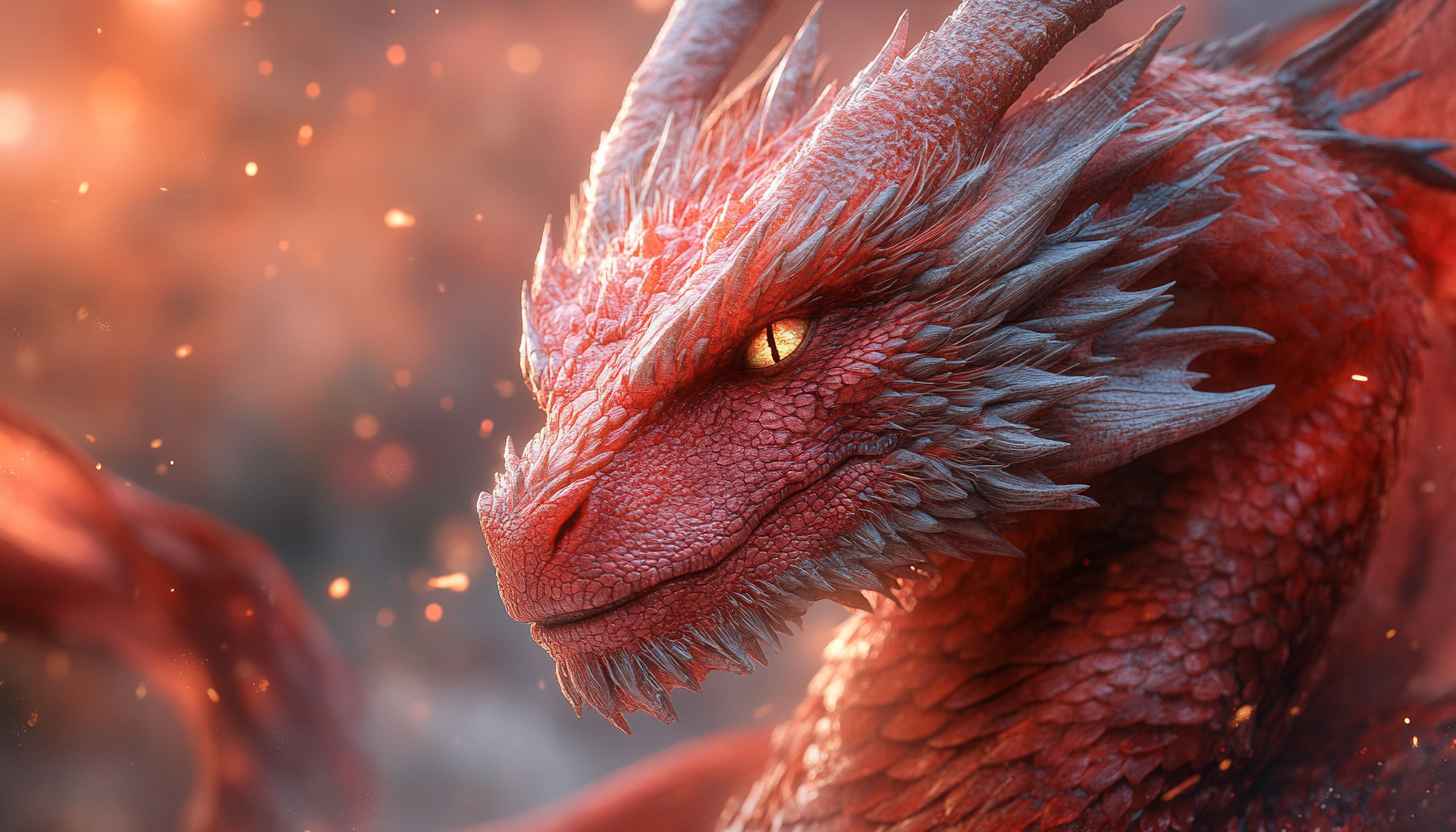 Red Dragon Wallpaper, Fantasy Art Background, Creature 4K Wallpaper