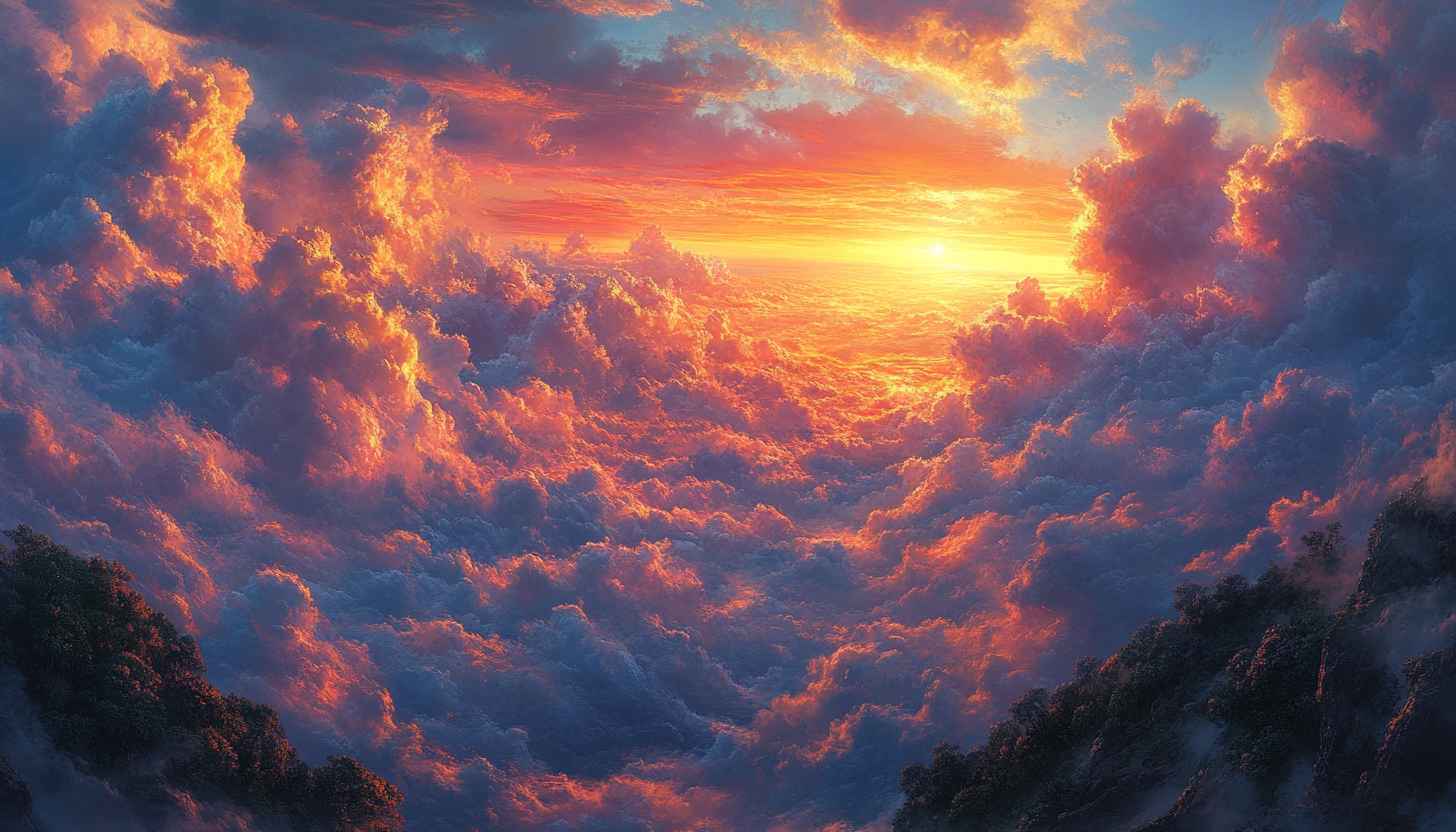 Sunset Clouds Wallpaper: Aesthetic Sky, Nature Scene, 4k Wallpaper