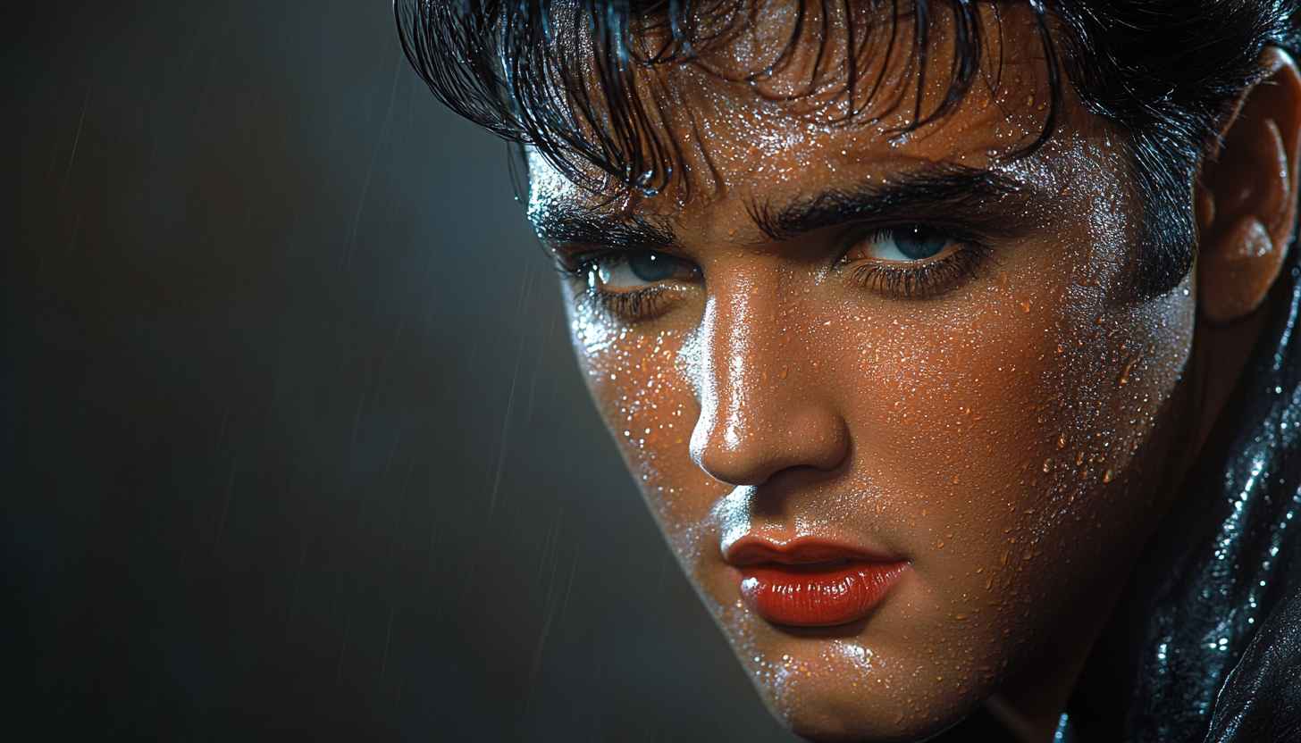 Elvis Presley Portrait Wallpaper, Celebrity Aesthetic, Musical Icon Image