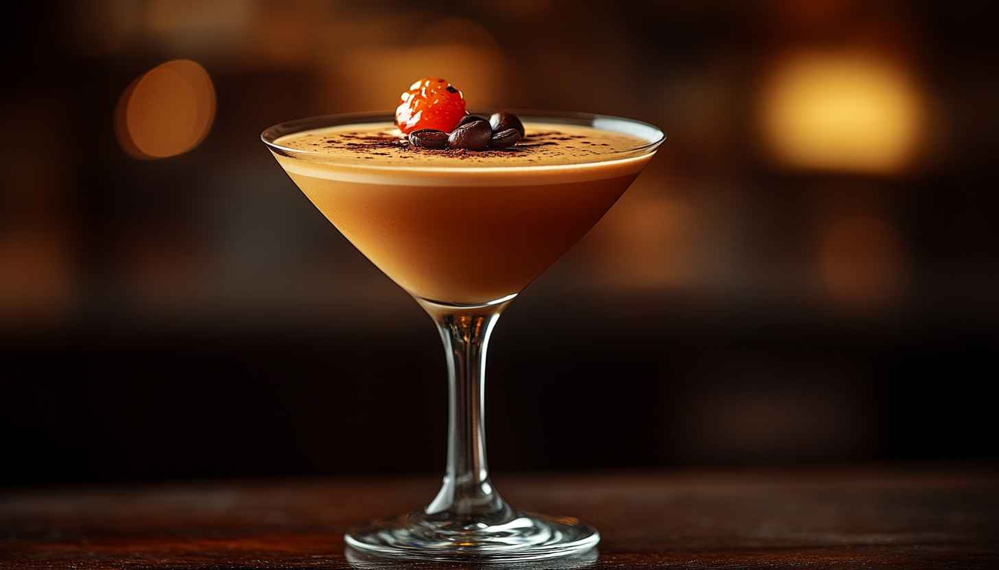 Espresso Martini Cocktail Wallpaper, Drink, Dark Aesthetic, 4K