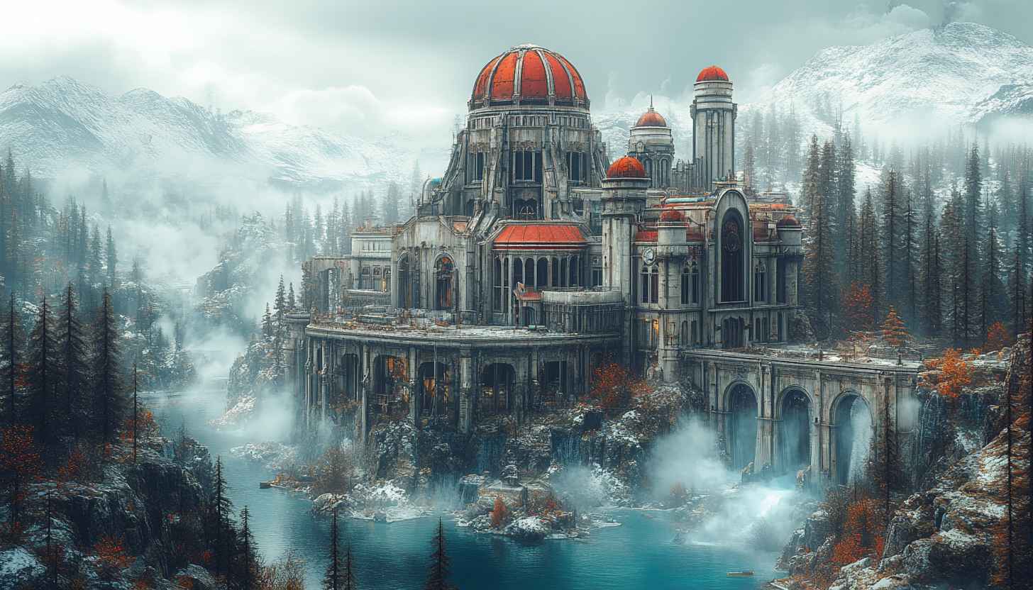 Fantasy Castle Wallpaper: Majestic Fortress, Forest & Mountains