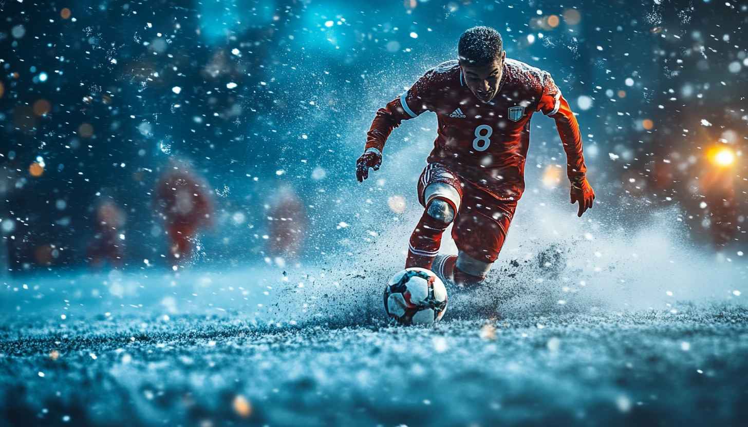 Soccer Winter Snow Wallpaper, Sports Background, 4k Wallpaper