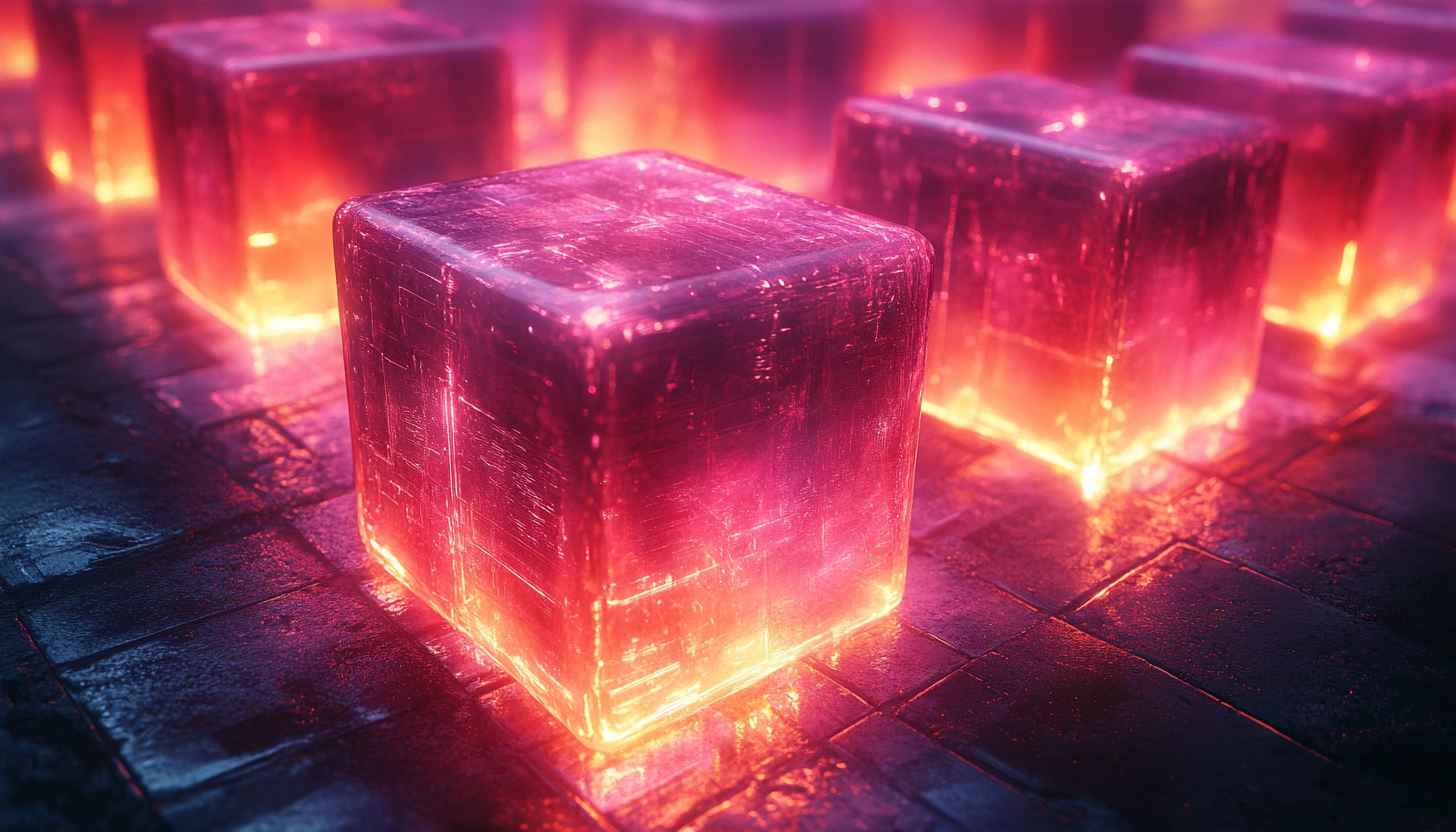 Glowing Cube Wallpaper: Abstract, Futuristic, 4K Resolution