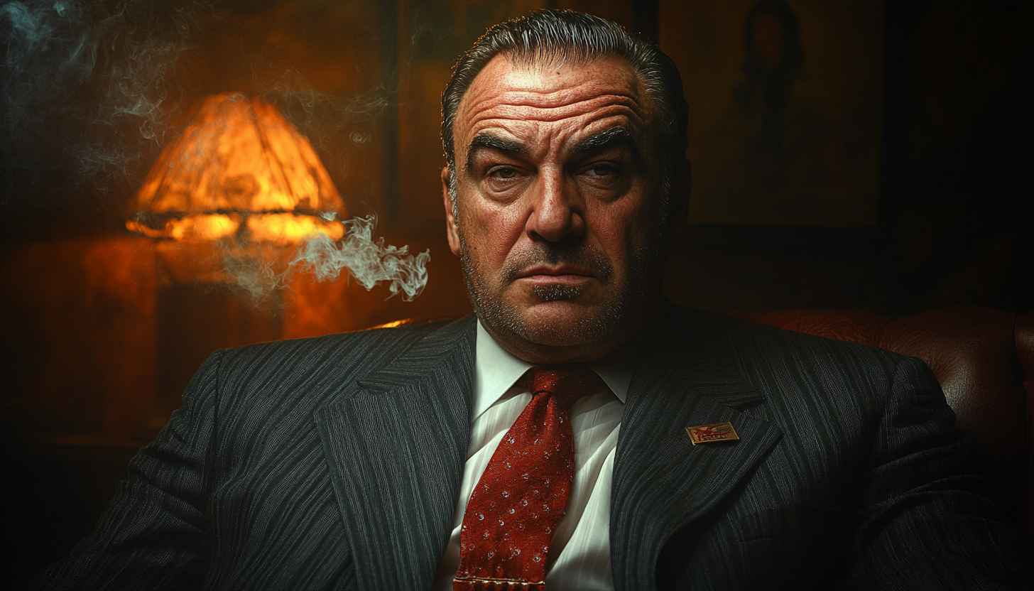 The Sopranos Wallpaper: Tony Soprano, Cinematic Portrait, Crime Drama