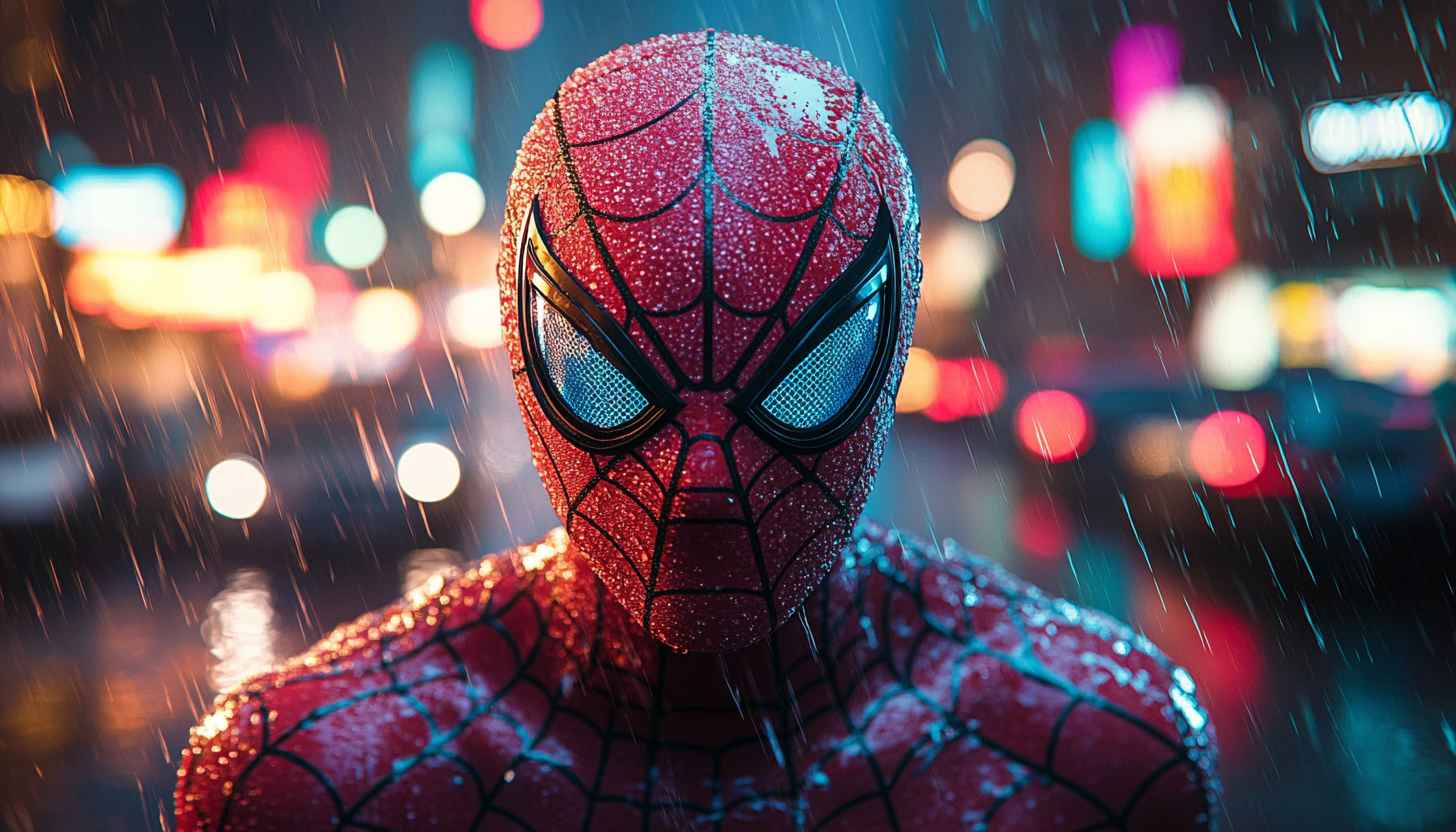 Spiderman Wallpaper: Rainy Night Superhero, Superhero Desktop Backgrounds