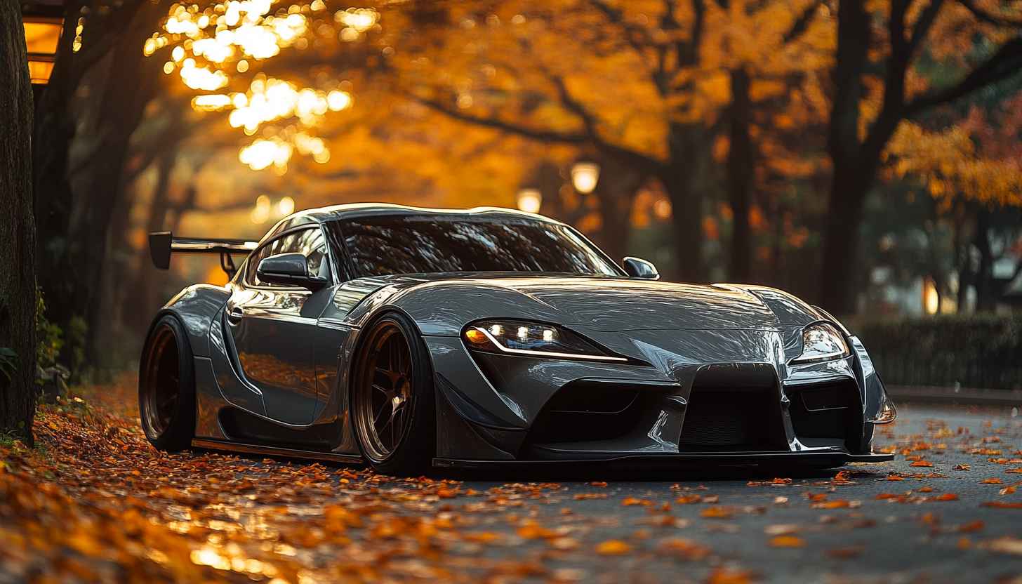 Supra Car Wallpaper: Custom Build, Autumn Scenery, Automotive Art