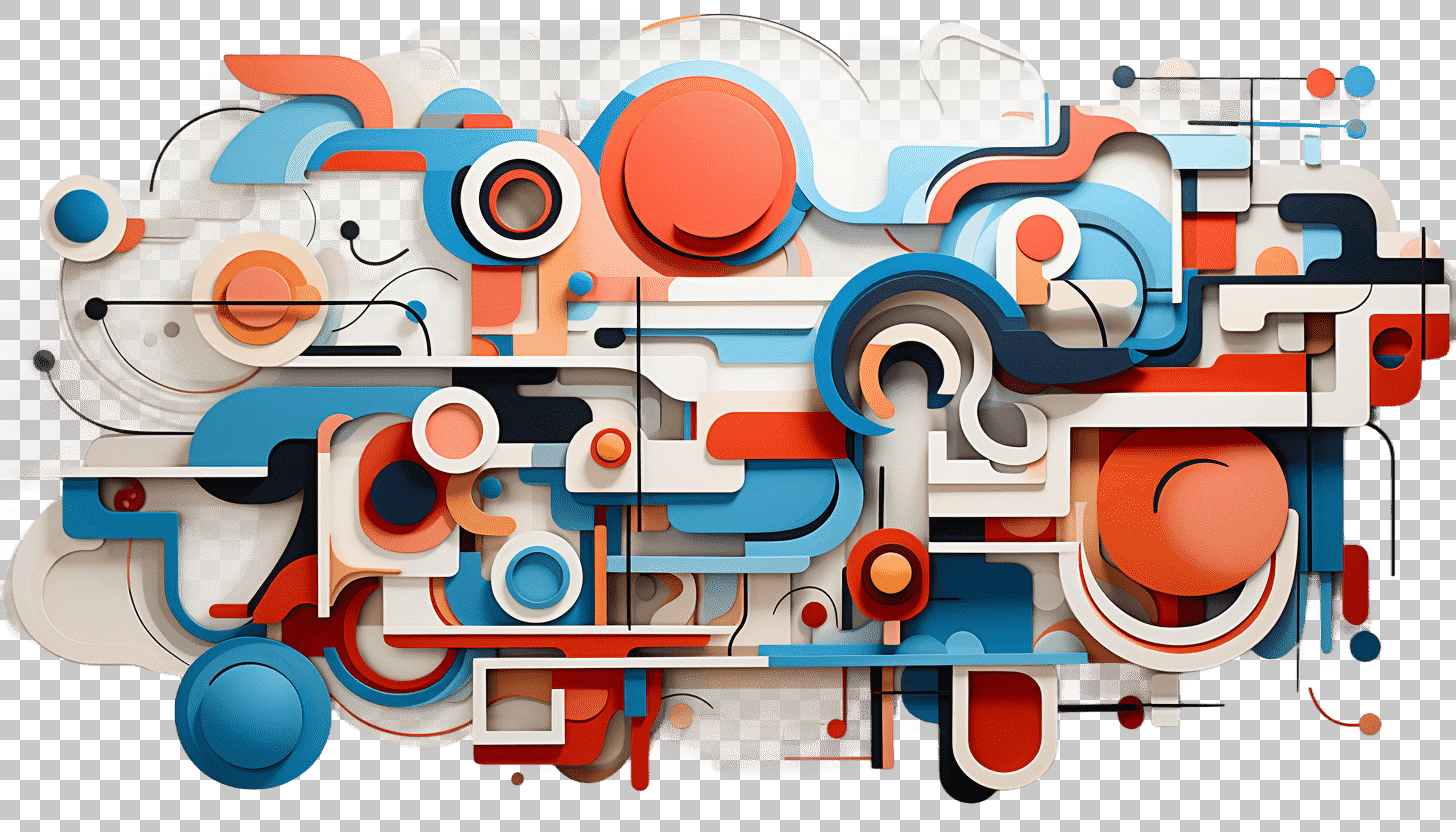 Cubist Art - Fragmented Multiple Viewpoints on Transparent Background - Abstract Geometric Forms, Multidimensional Expression, Cubist Abstraction, Transparent Cubism, Dynamic Perspective