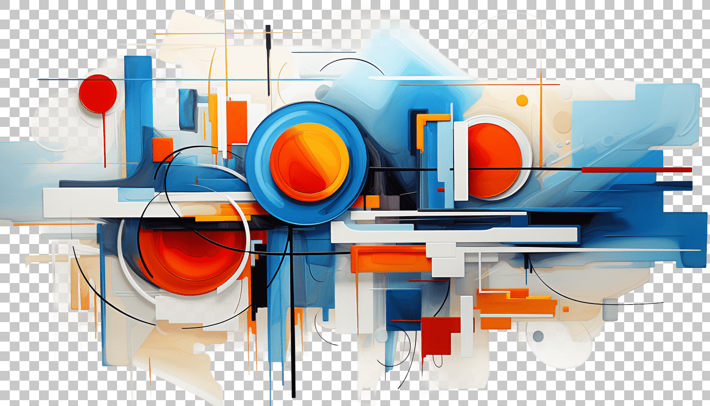 Cubist Art - Fragmented Multiple Viewpoints on Transparent Background - Abstract Geometric Forms, Multidimensional Expression, Cubist Abstraction, Transparent Cubism, Dynamic Perspective