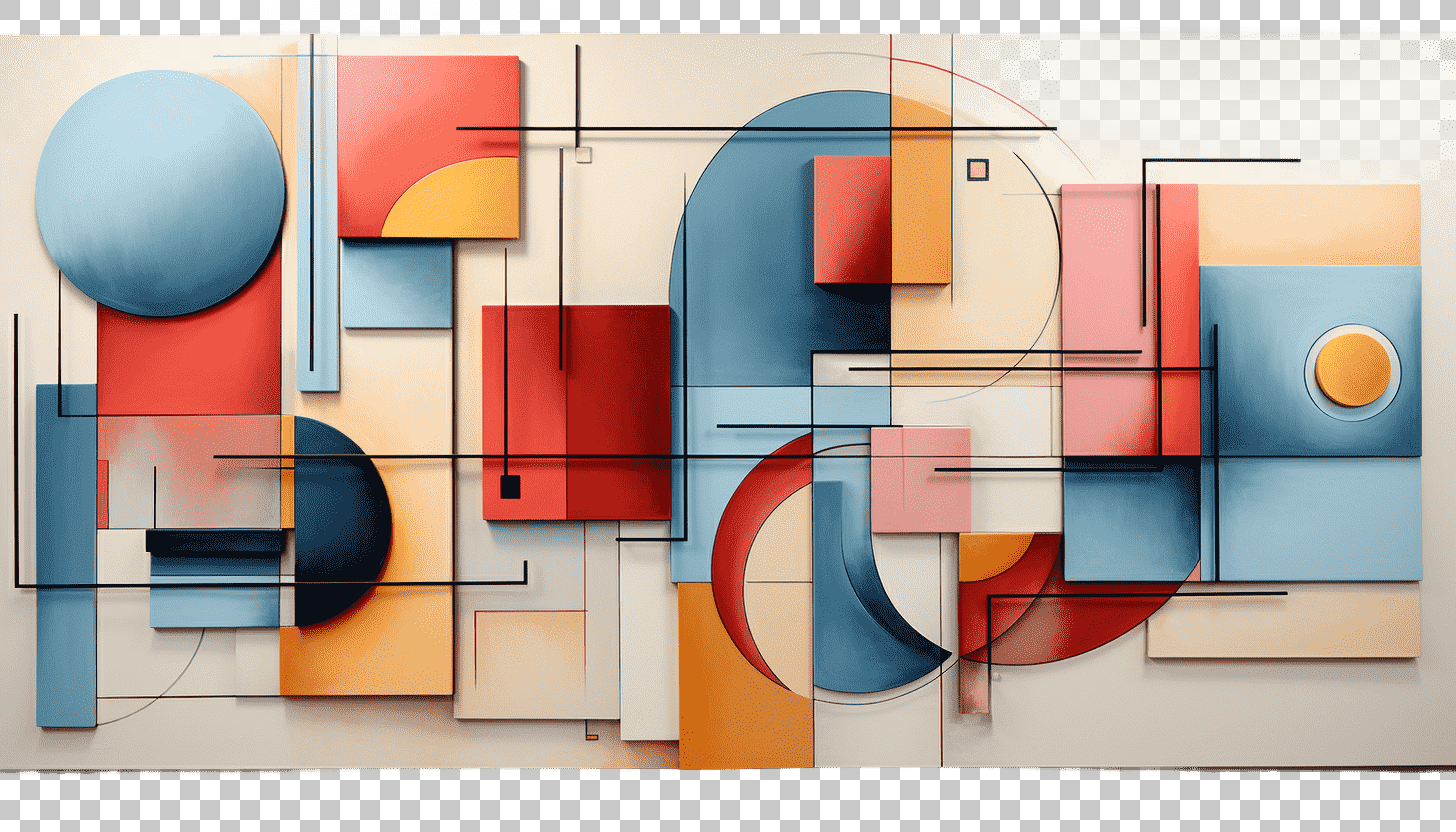 Cubist Art - Fragmented Multiple Viewpoints on Transparent Background - Abstract Geometric Forms, Multidimensional Expression, Cubist Abstraction, Transparent Cubism, Dynamic Perspective