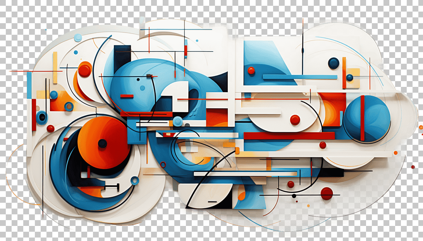 Cubist Art - Fragmented Multiple Viewpoints on Transparent Background - Abstract Geometric Forms, Multidimensional Expression, Cubist Abstraction, Transparent Cubism, Dynamic Perspective