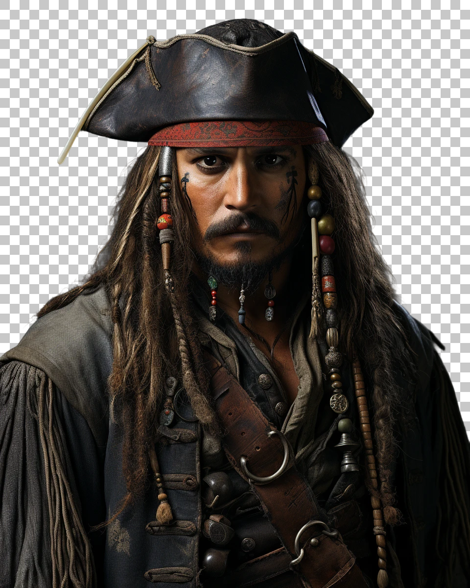 High-Quality Captain Jack Sparrow PNG -  Available