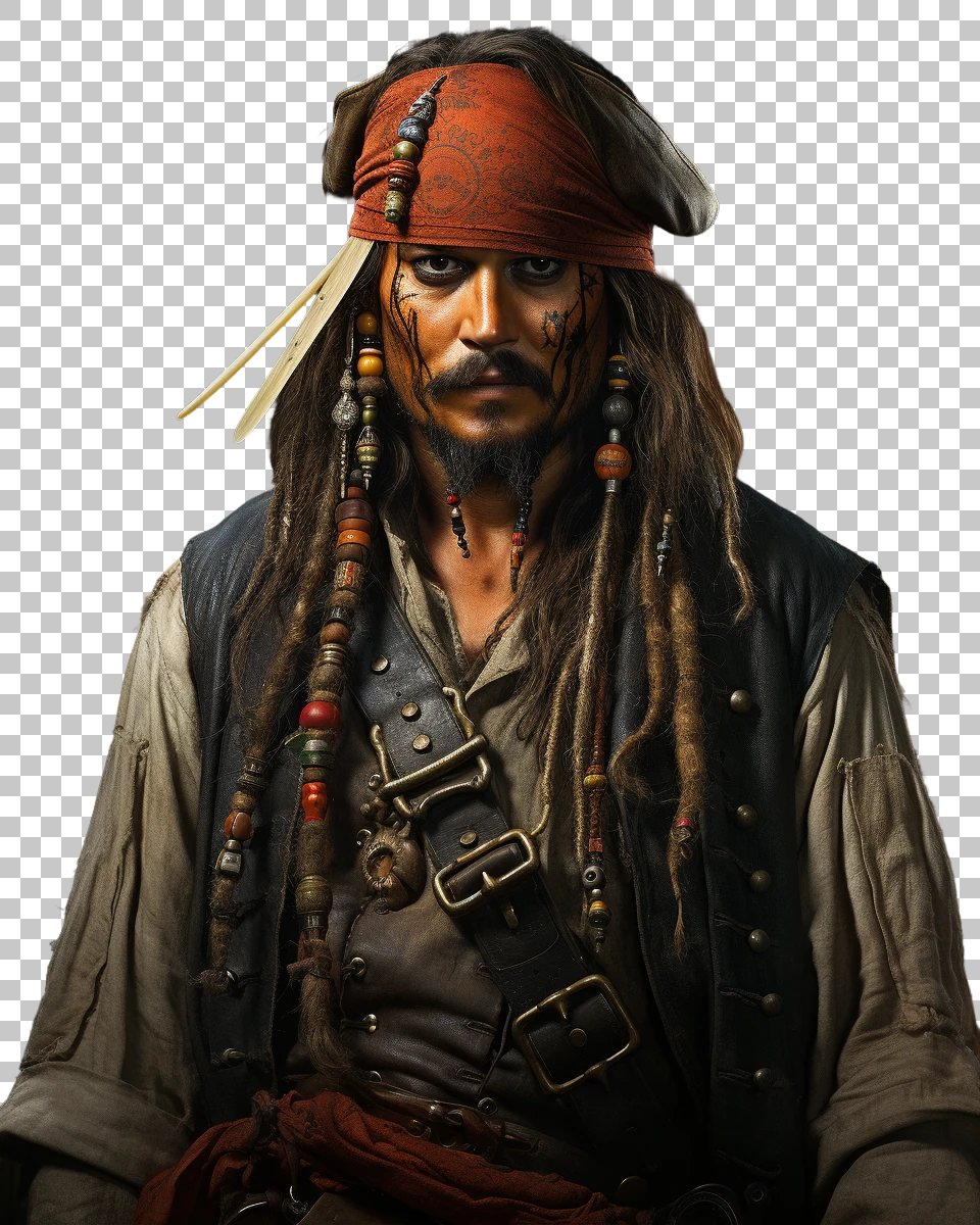 High-Quality Captain Jack Sparrow PNG -  Available