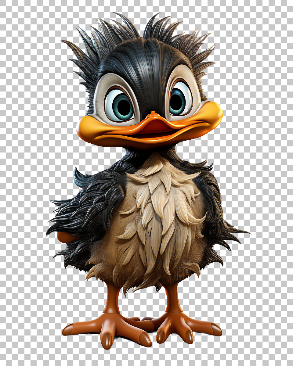 Unclouded Daffy Duck Image in PNG for Smooth Artistry, comedic duckling
