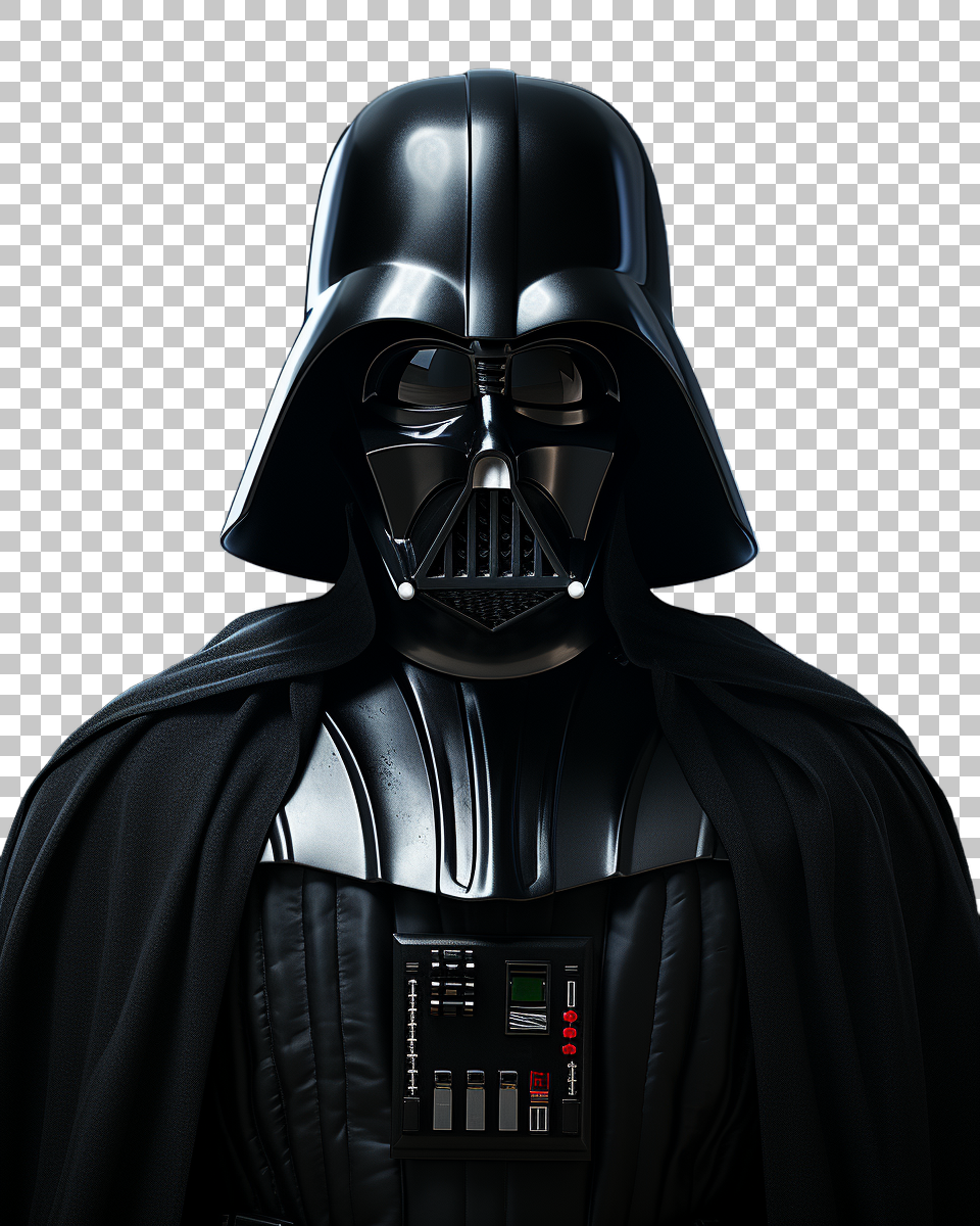 Clear Darth Vader Cartoon Character for Layered Designs, Force user