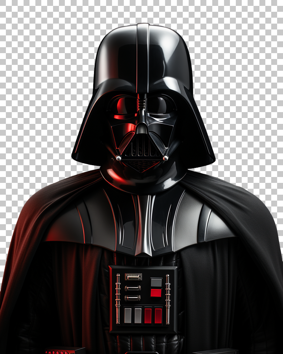 Crystal Clear Darth Vader Cartoon Image for Design Projects, Sith Lord