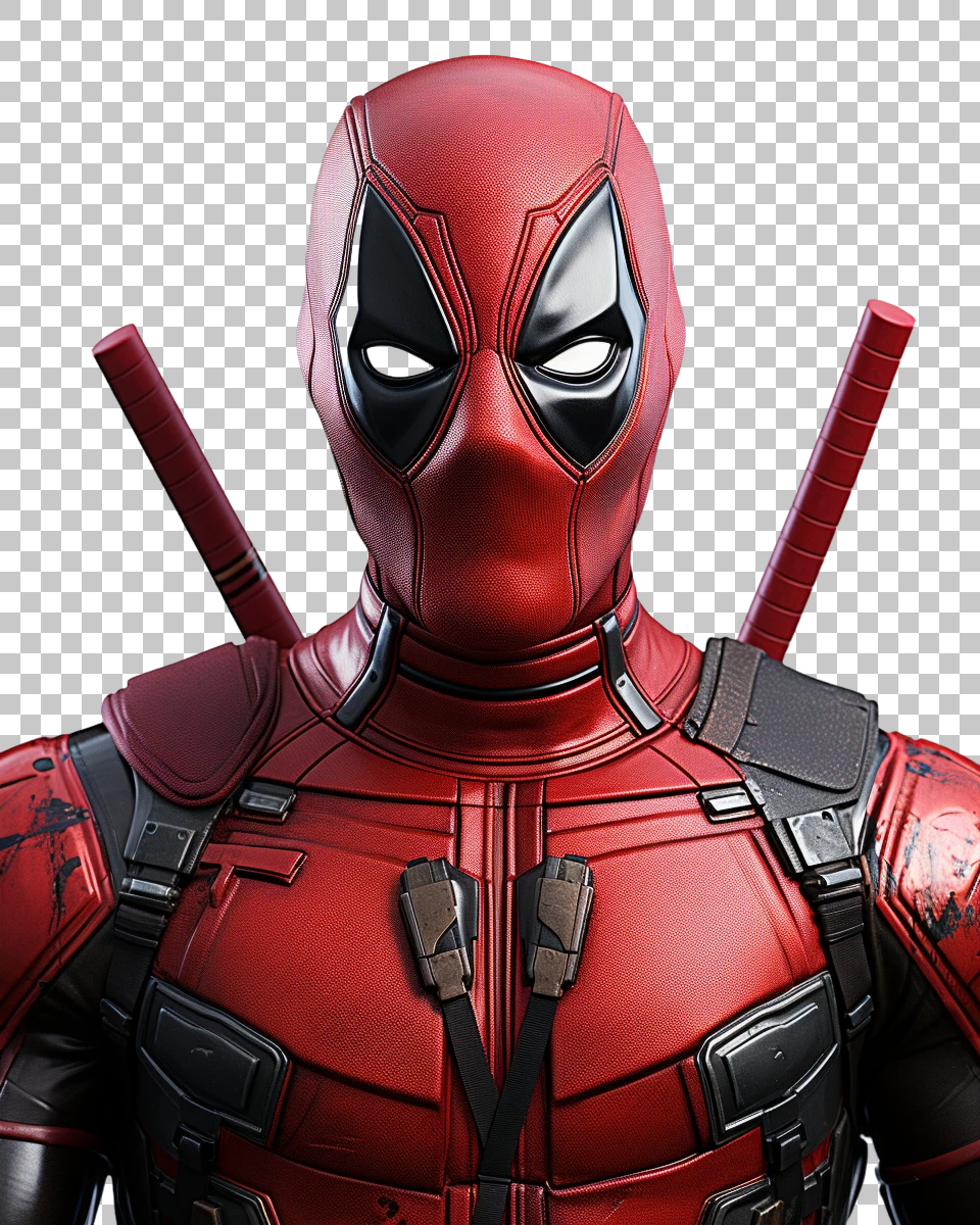 Transparent Deadpool Portrait in PNG for Designers, chimichangas
