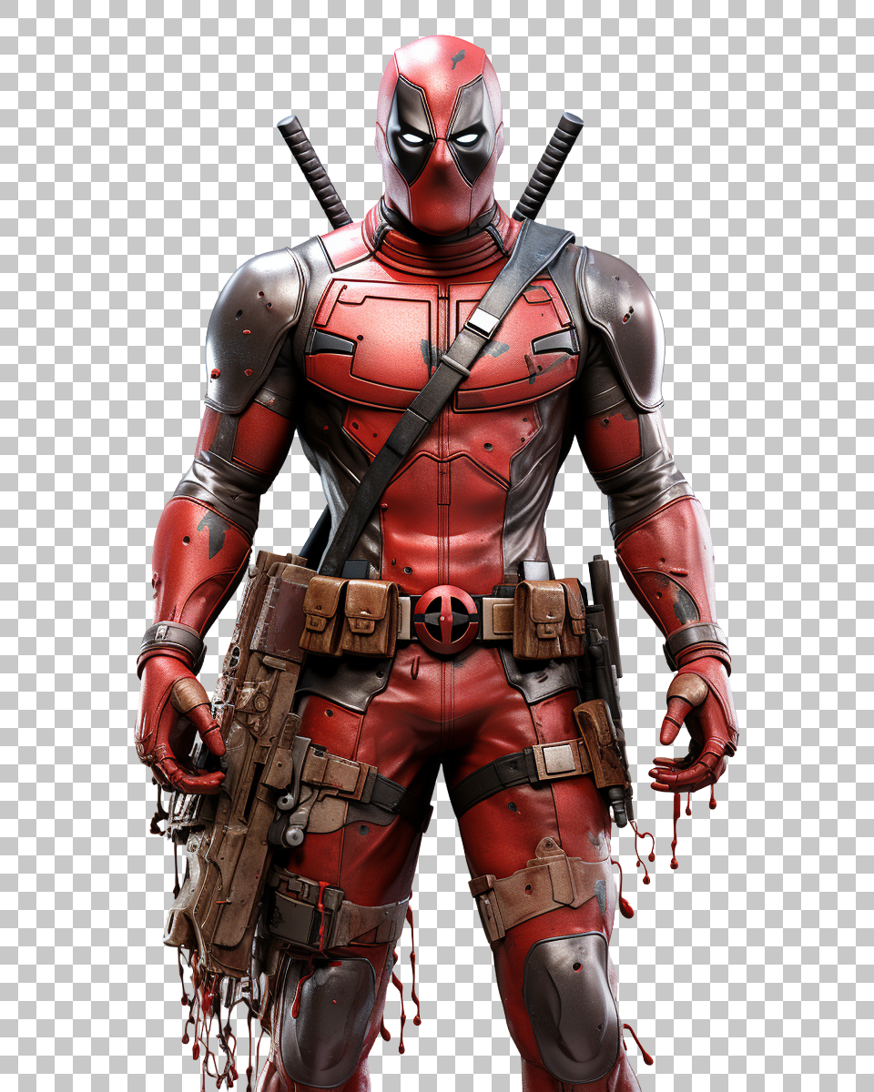 Clear Deadpool Cartoon Character for Layered Designs, fourth wall