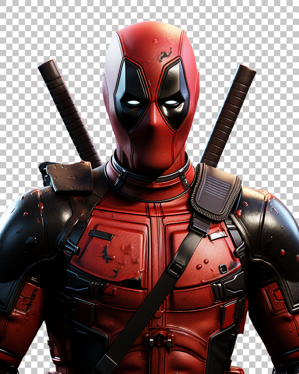 Crystal Clear Deadpool Cartoon Image for Design Projects, mutant