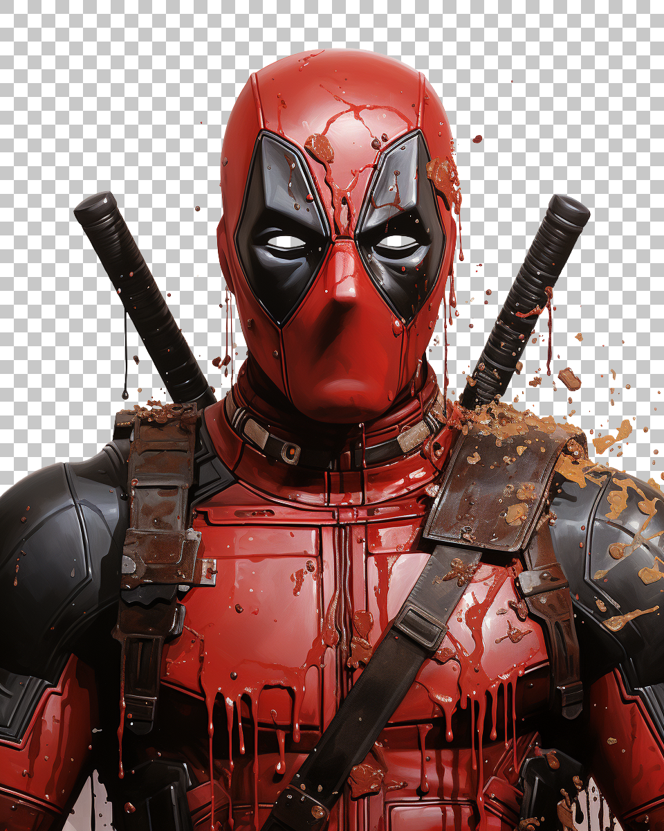 Clear Deadpool Illustration with Transparency, Marvel Comics