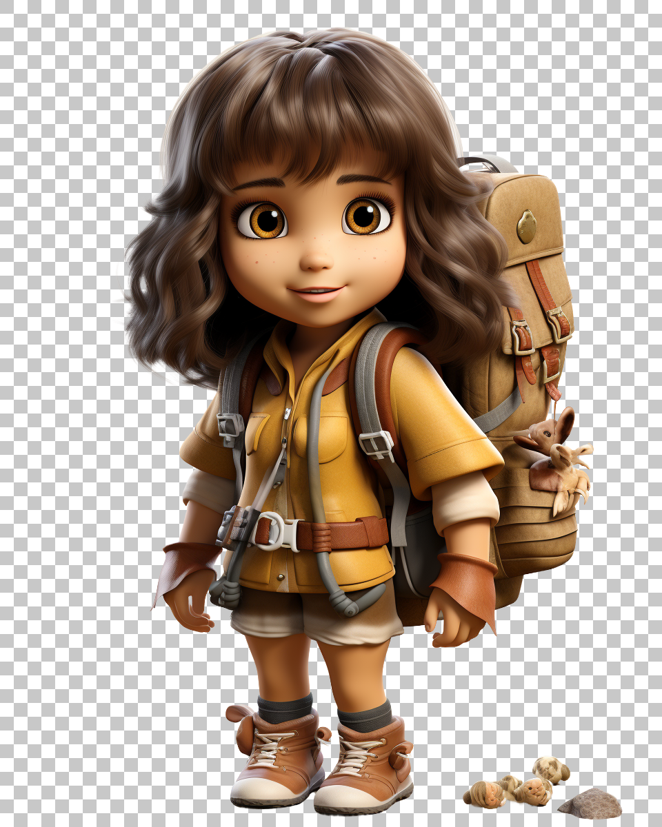 Friendly Dora the Explorer Illustration for Interactive Designs, explorer, adventure