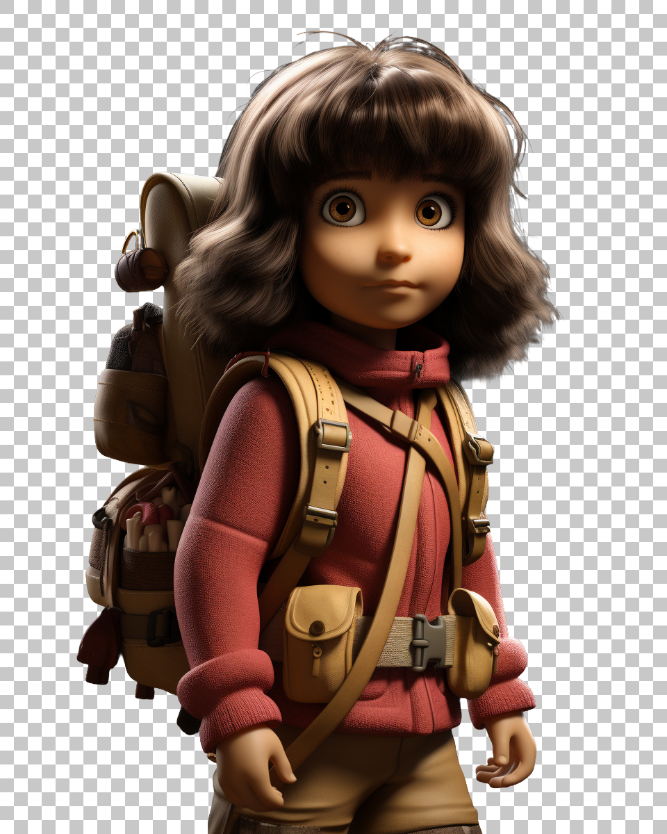 Curious Dora the Explorer Graphic in PNG, map, Boots