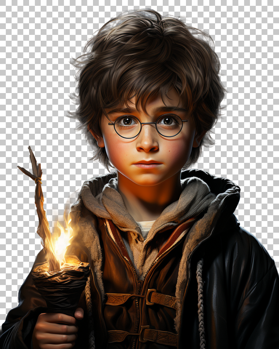 Vibrant Harry Potter PNG, Dynamic Illustration of the Wizarding Phenomenon, Hogwarts
