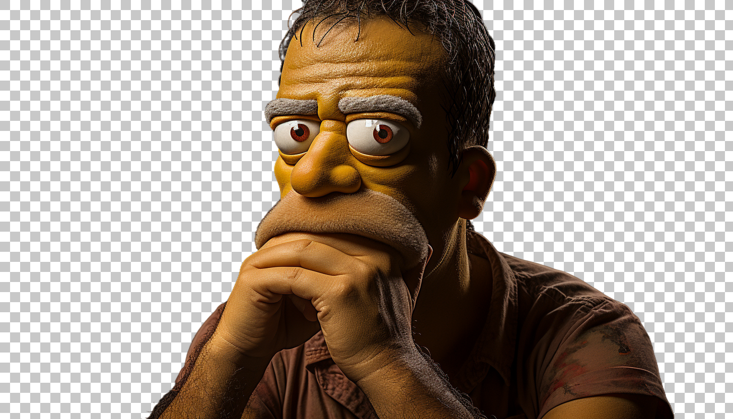 Vibrant Homer Simpson PNG transparent, Dynamic Illustration of the Classic Sitcom Character, Animation