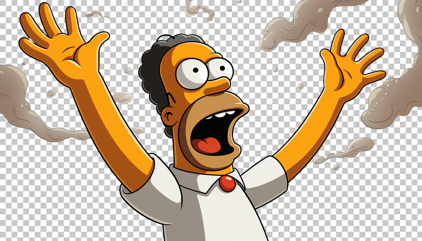 Vibrant Homer Simpson PNG, Dynamic Artwork of the Animated Dad, The Simpsons, TV Show