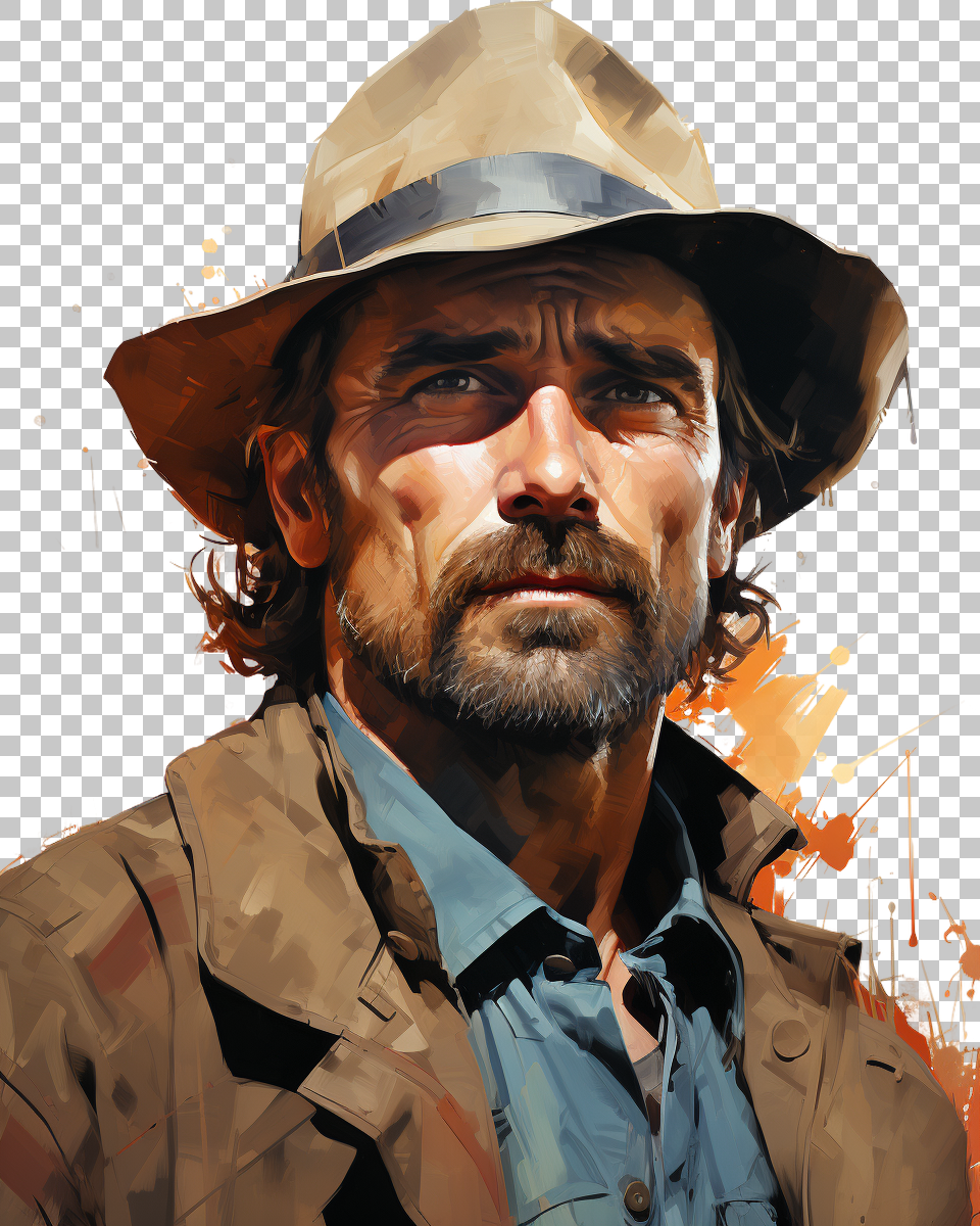 Vibrant Hopper Stranger PNG, Iconic Artwork of the Courageous Chief, Hawkins, Detective