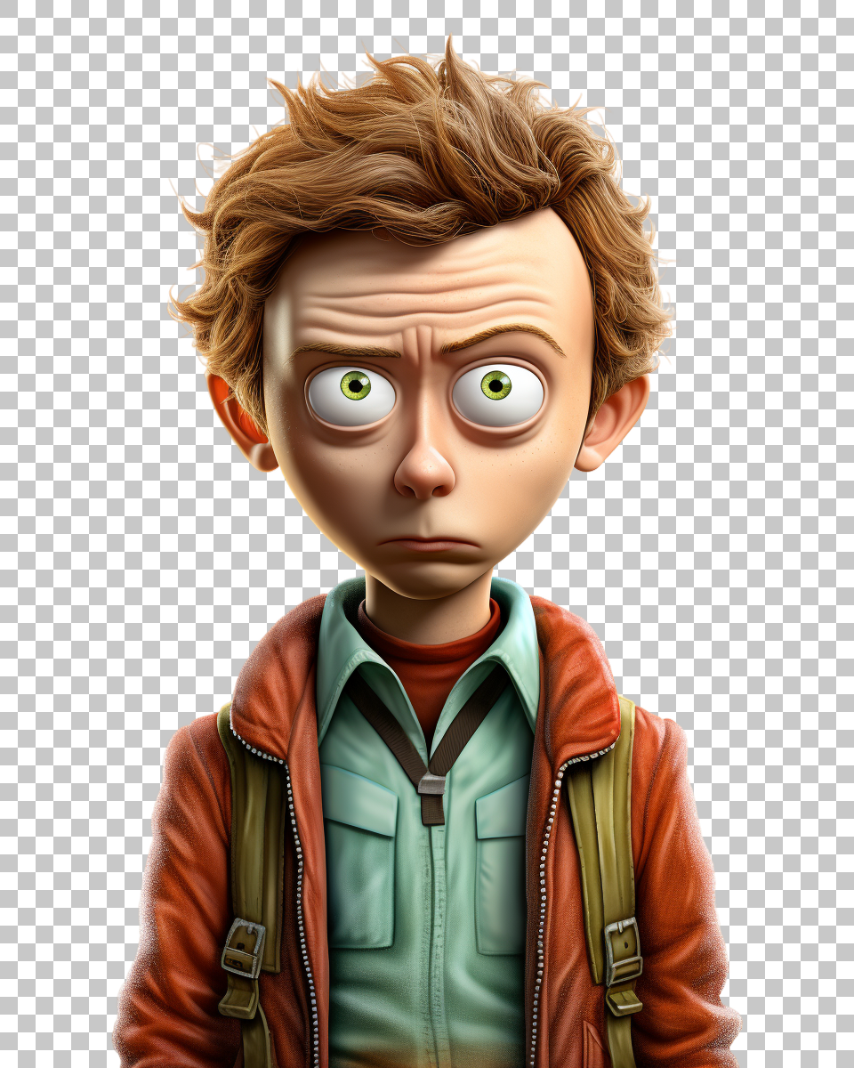 Whimsical Morty Smith PNG, Vibrant Homage, Rick and Morty's Character, Animation Comedy