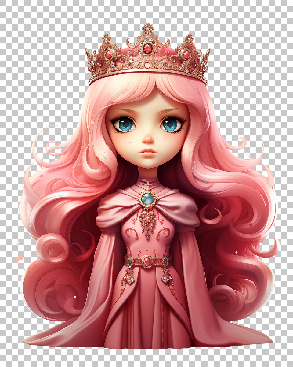 Whimsical Princess Bubblegum PNG, Vibrant Adventure Time Icon, Cartoon, Animation