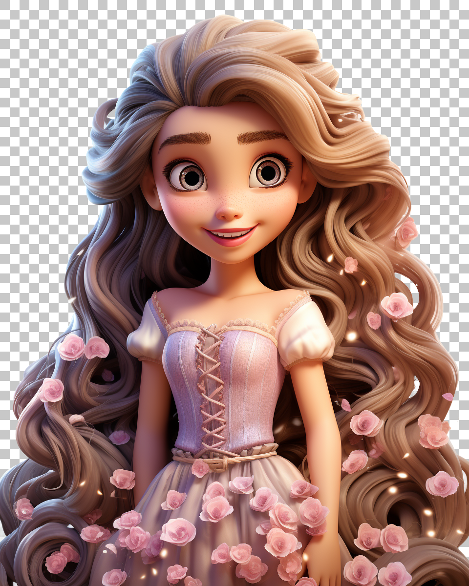 Rapunzel PNG Art, Disney's Tangled Princess Illustration, Cartoon, Fantasy