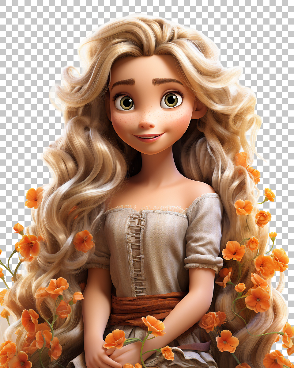 Rapunzel PNG, Disney Fairytale Princess Art, Cartoon, Fantasy